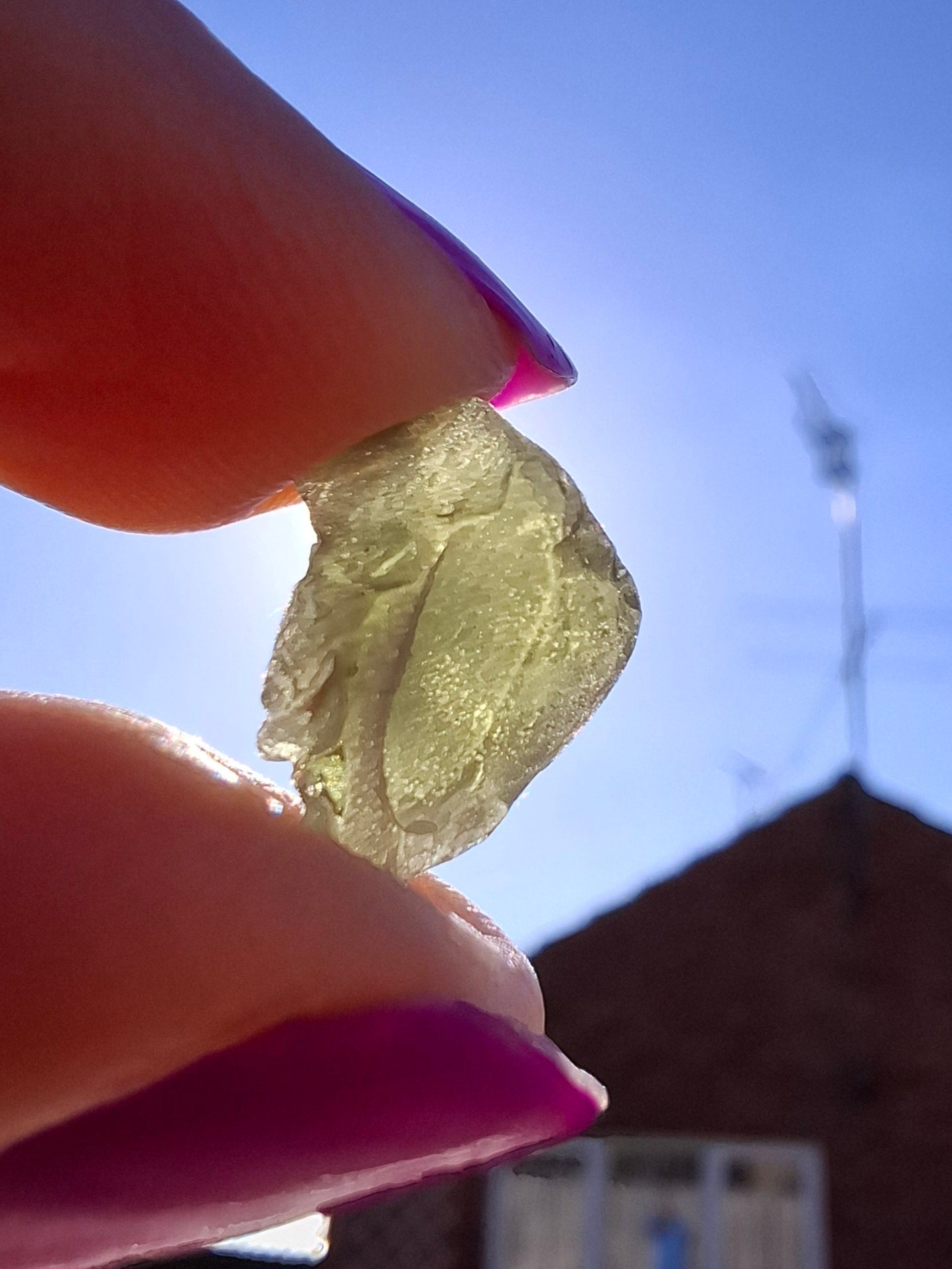 Moldavite Piece, 0.91g, Tektite (Ref: 1460)