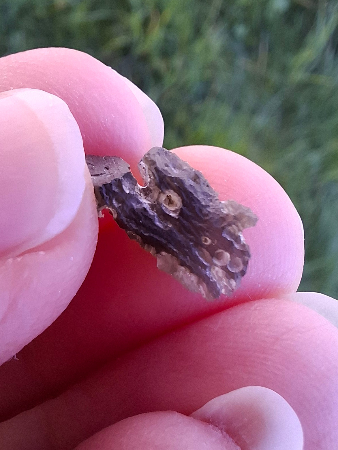 DRILLED, Moldavite Piece, 0.80g, Tektite (Ref: D24)