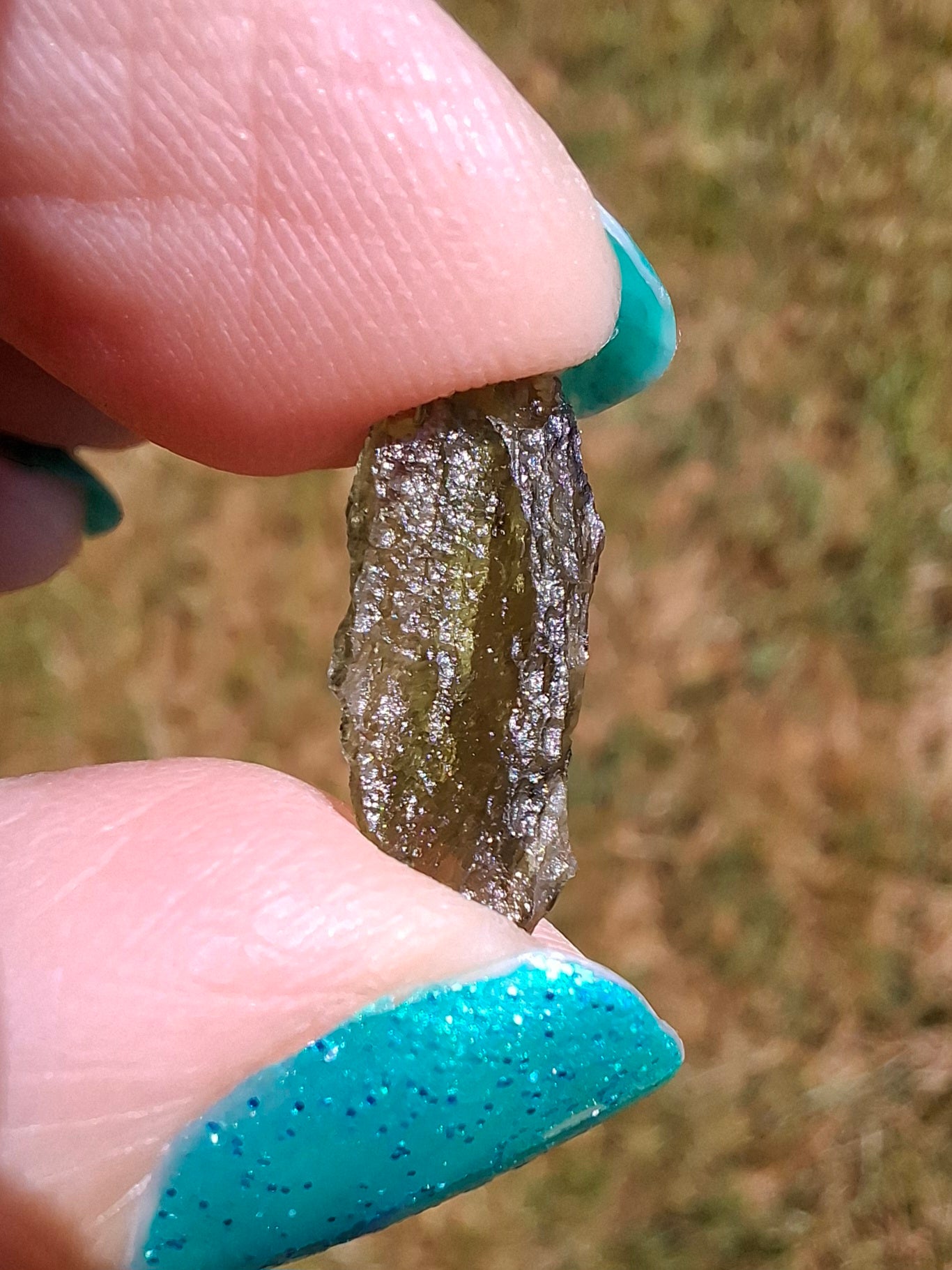 Moldavite Piece, 0.44g, Tektite (Ref: 1420)