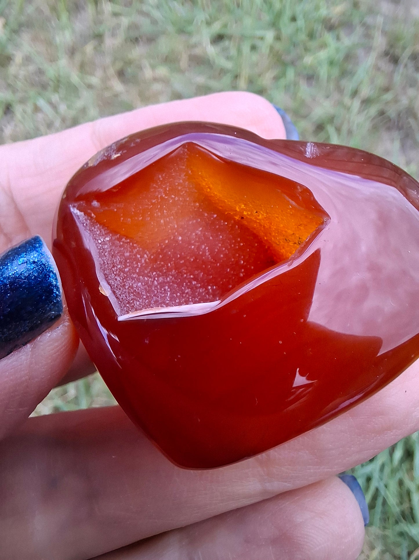 Druzy Carnelian Heart, Crystal (Ref: DCH1)