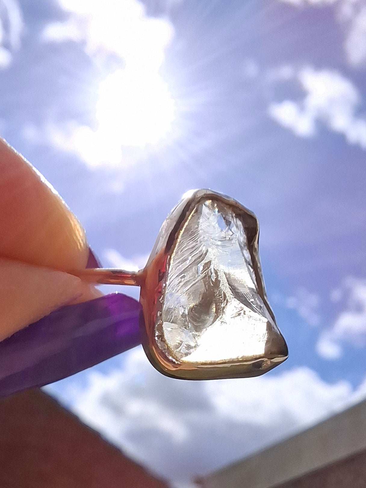 Libyan Desert Glass Ring, size large P, 925 Silver, Tektite (Ref: LR30)