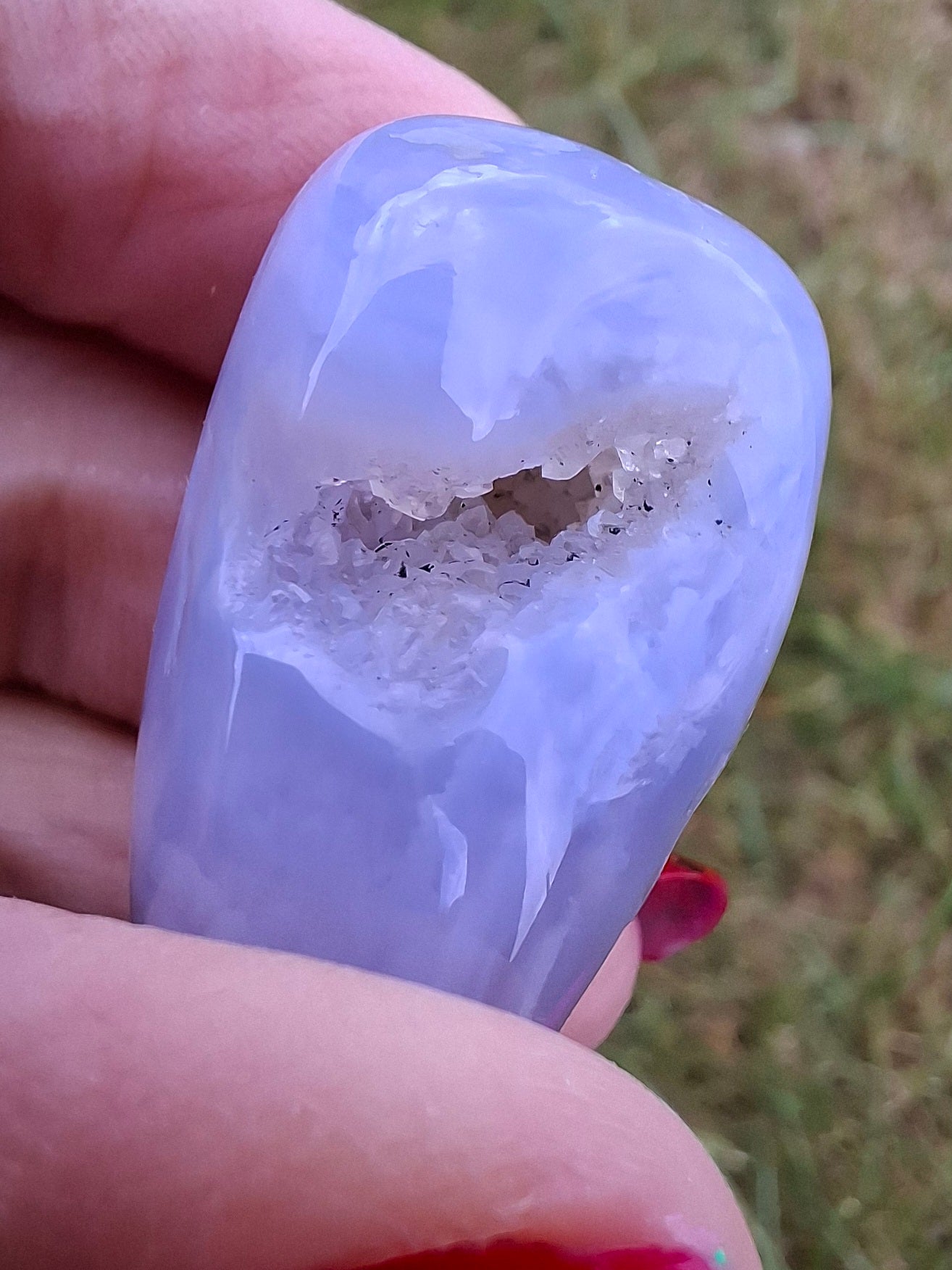 Blue Lace Agate, Tumble Stone, Crystal (Ref: T143)