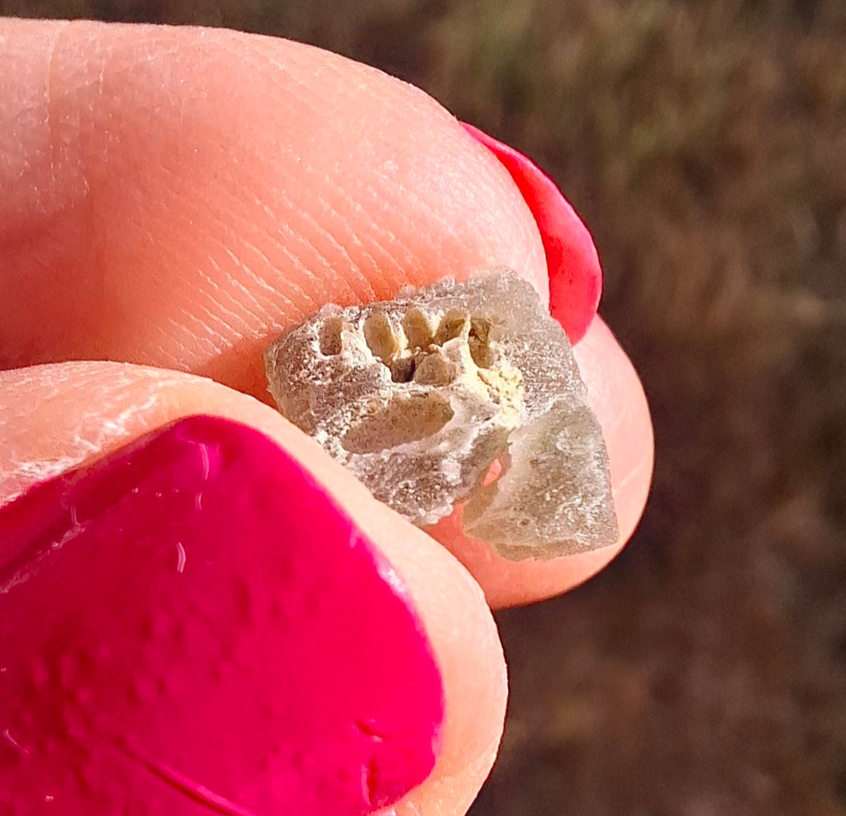Moldavite Piece, SNOWFLAKE, FROSTED, BRUSNA, 0.31g, Tektite (Ref: 1500)