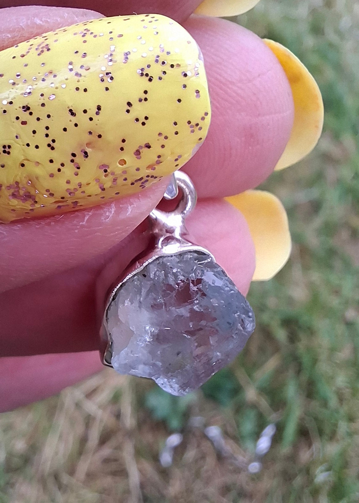 Aquamarine Pendant, 925 Silver, Crystal (Ref: AQ18)