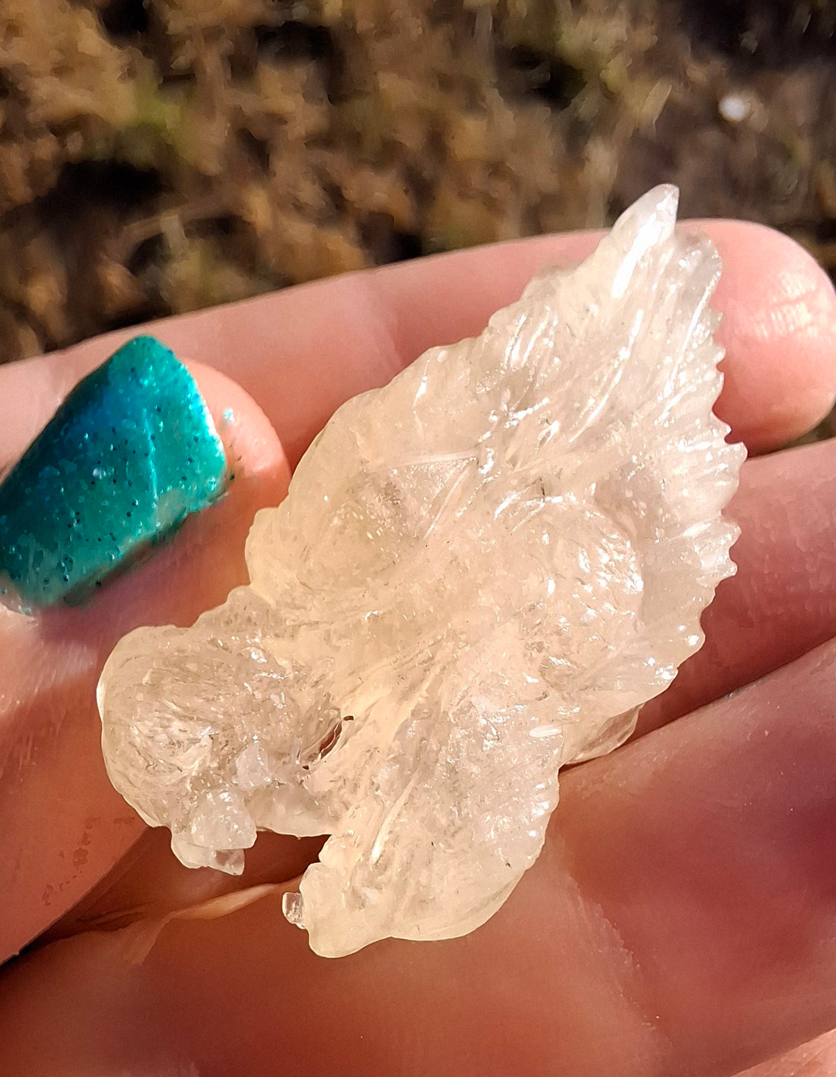 Libyan Desert Glass DRAGON HEAD carving, 9.66g, Tektite (Ref: Dragon 3)