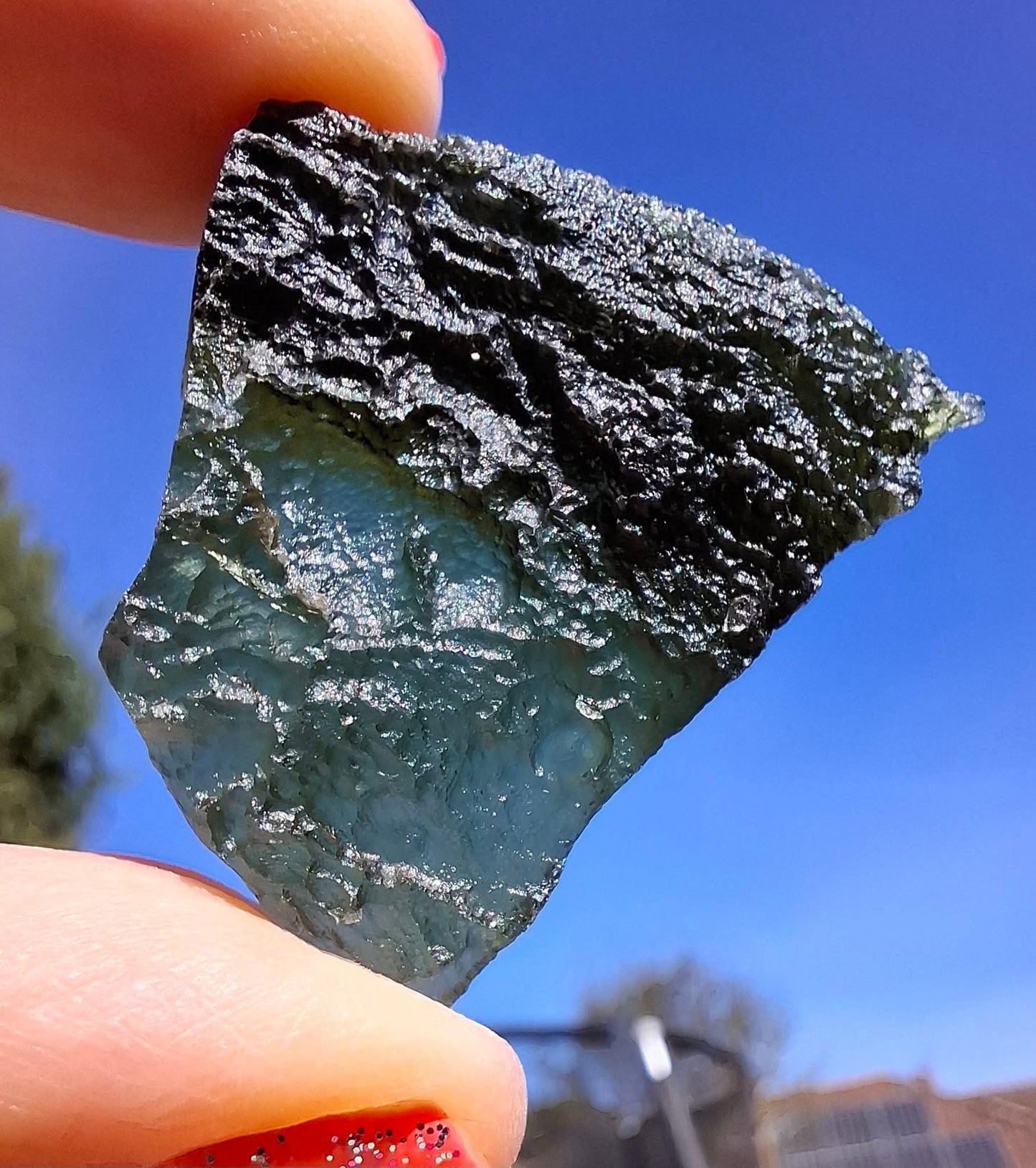 Moldavite Piece, SLAVCE, 13.52g, Tektite (Ref: 1178)