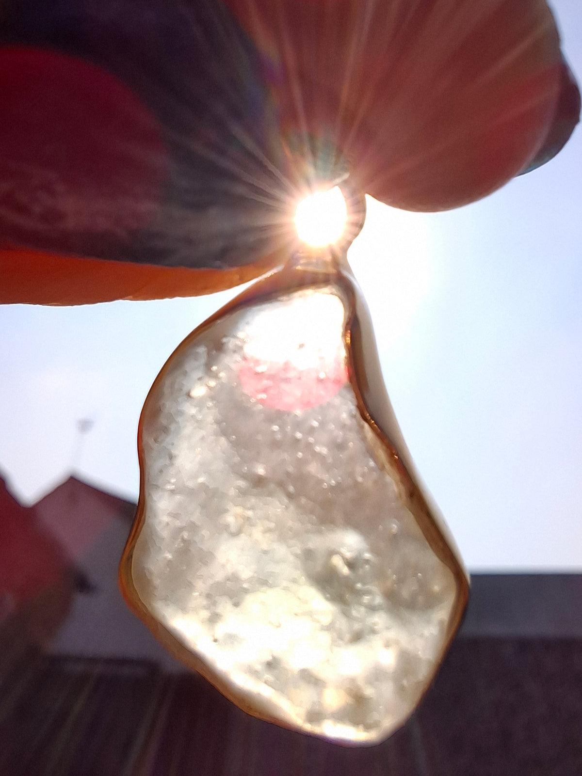 Libyan Desert Glass Pendant, 14K GOLD Plated, Tektite (Ref: LP115)