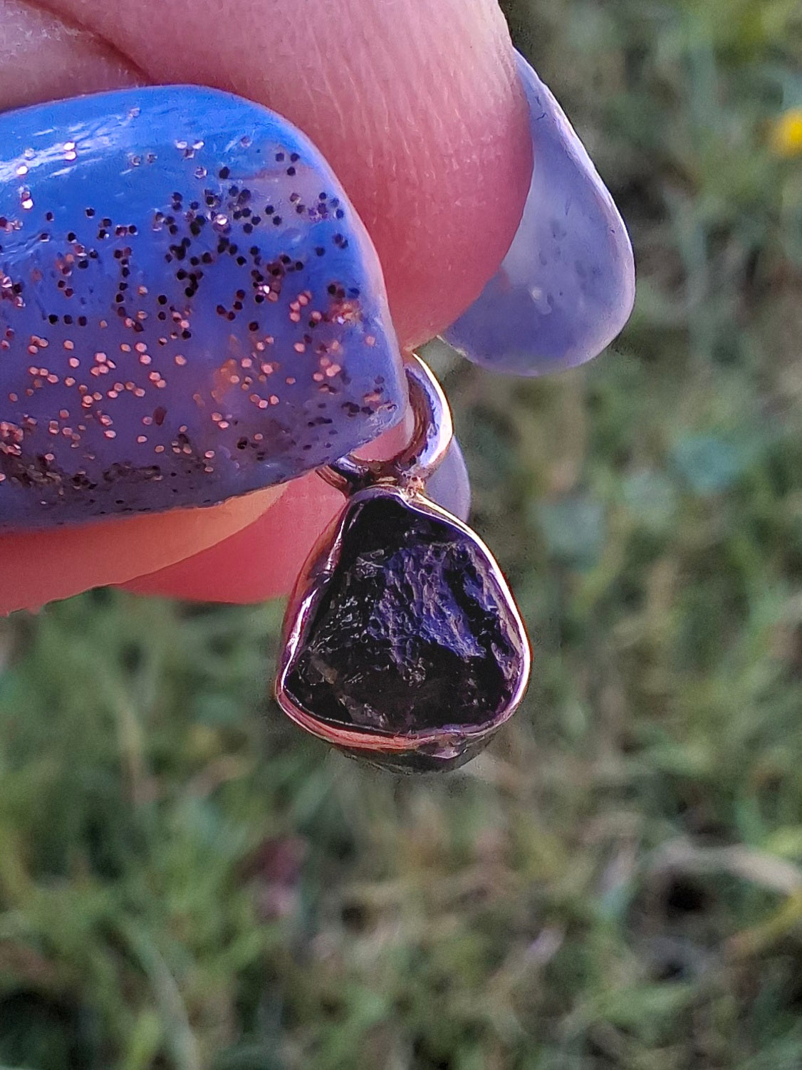 Moldavite Pendant, 925 Silver, Tektite (Ref: P96)