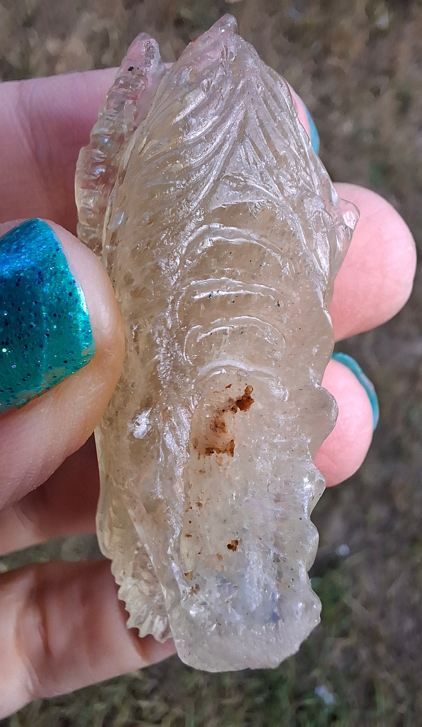 Libyan Desert Glass DRAGON HEAD carving, 22.42g, Tektite (Ref: Dragon 2)