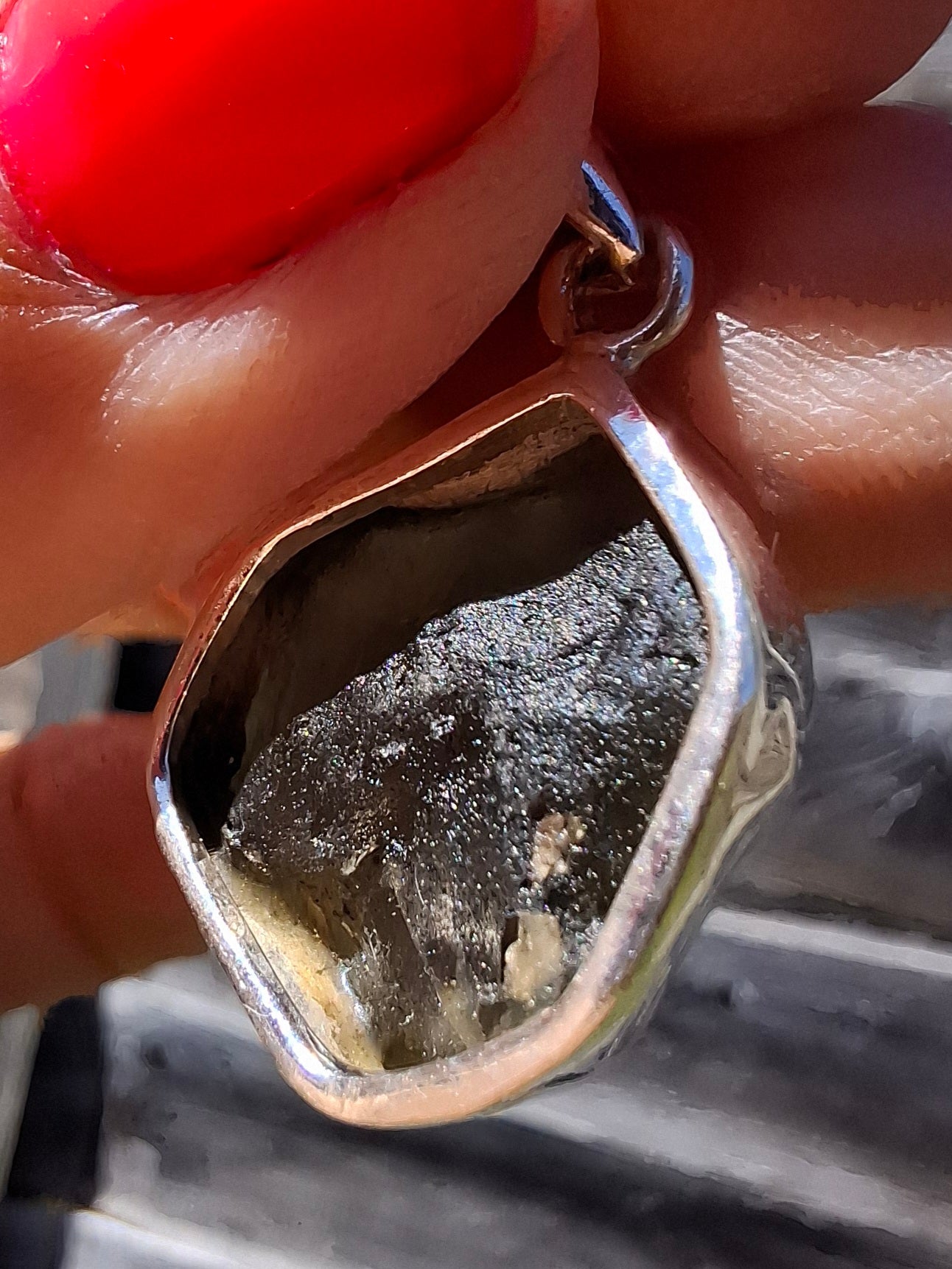 Moldavite Pendant, 925 Silver, Tektite (Ref: P436)