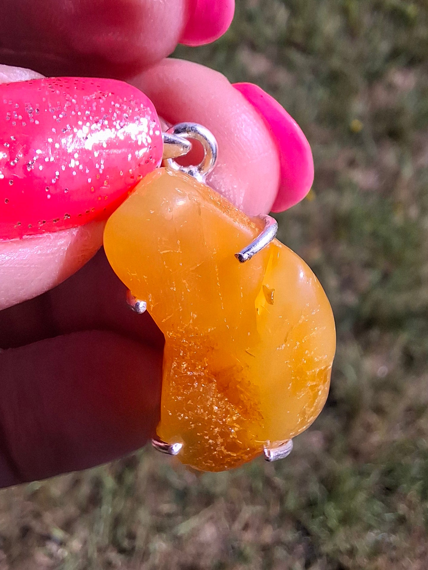 Baltic Amber Pendant, 925 Silver, Fossil (Ref: AP7)