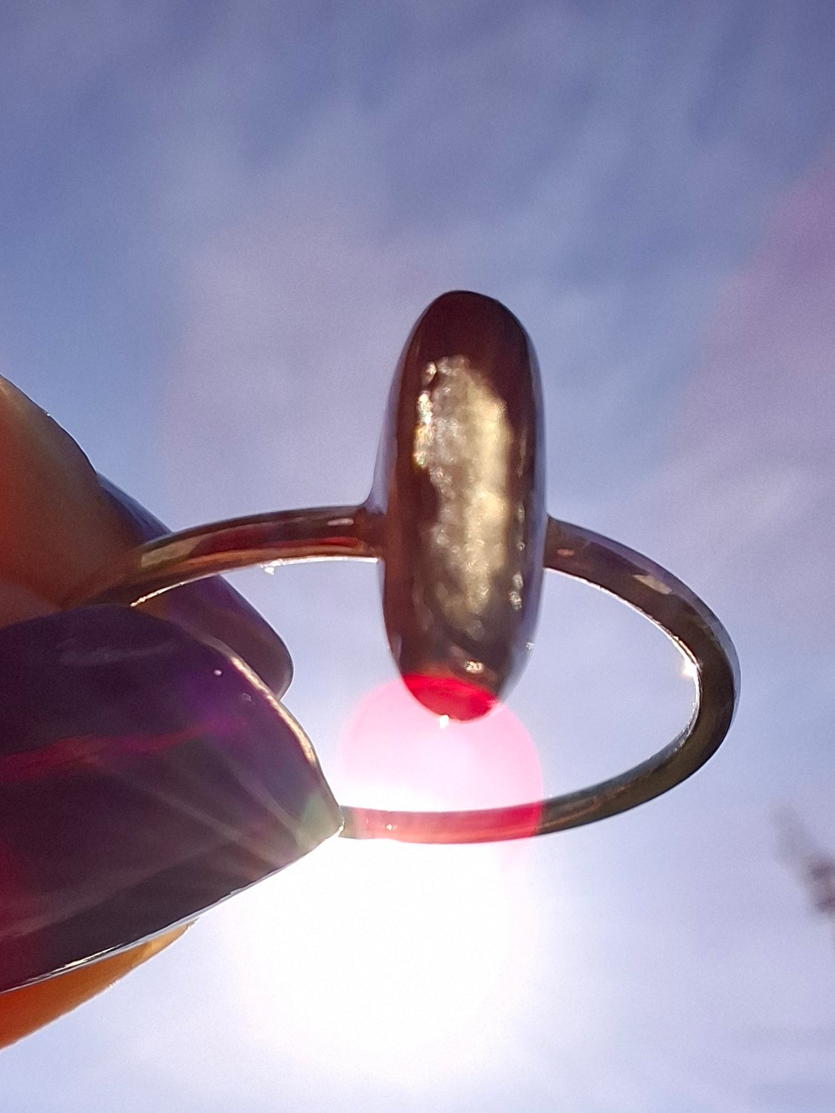 Moldavite Ring, size large Q, 925 Silver, Tektite (Ref: R47)