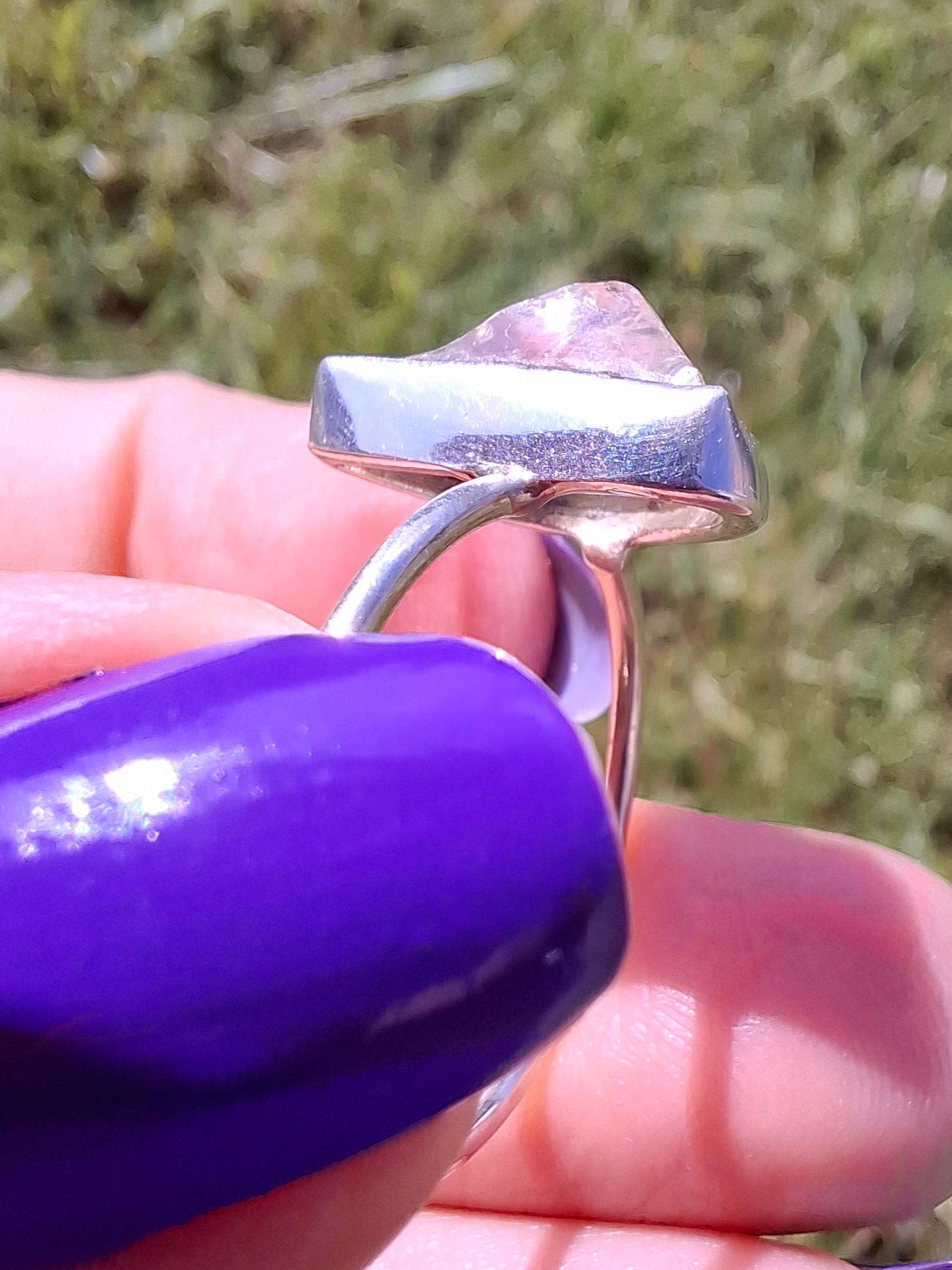 Libyan Desert Glass Ring, size W, 925 Silver, Tektite (Ref: LR61)