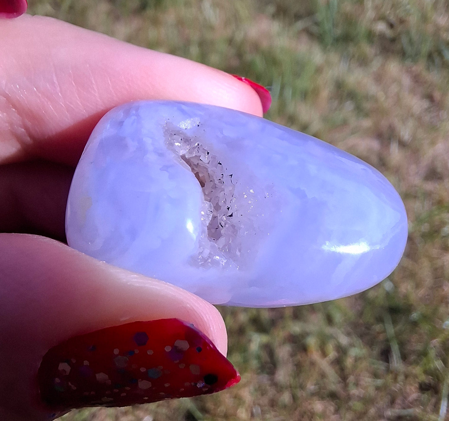 Blue Lace Agate, Tumble Stone, Crystal (Ref: T143)