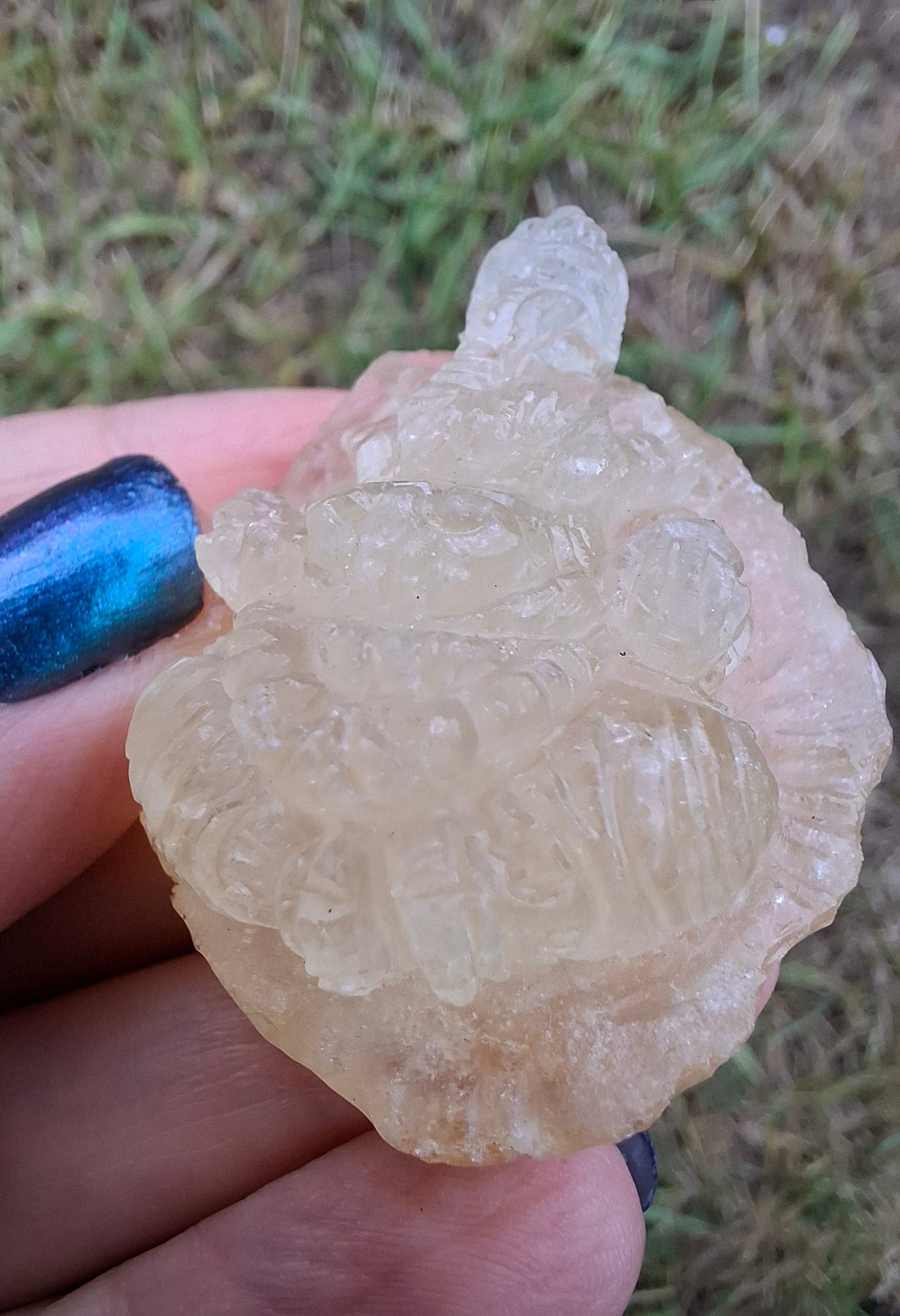 Libyan Desert Glass GANESHA carving, 20.76g, Tektite (Ref: Ganesha4)