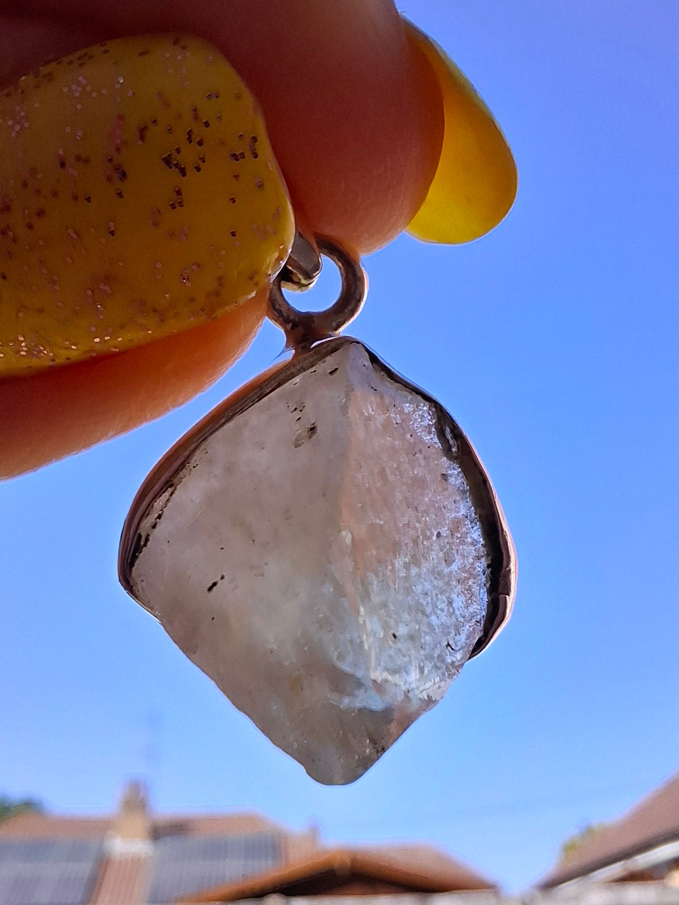 Libyan Desert Glass Pendant, 925 Silver, Tektite (Ref: LP104)
