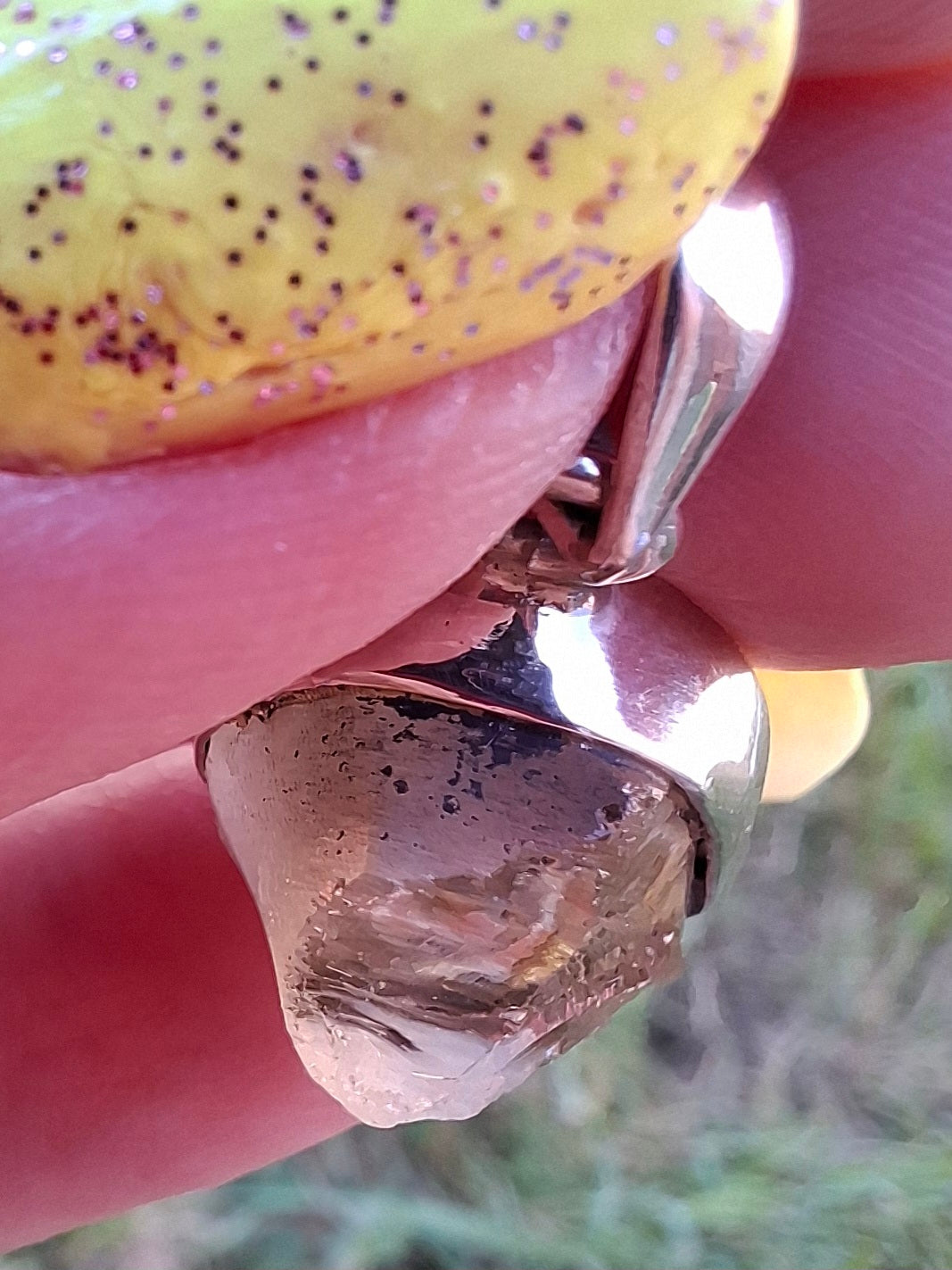Libyan Desert Glass Pendant, 925 Silver, Tektite (Ref: LP76)