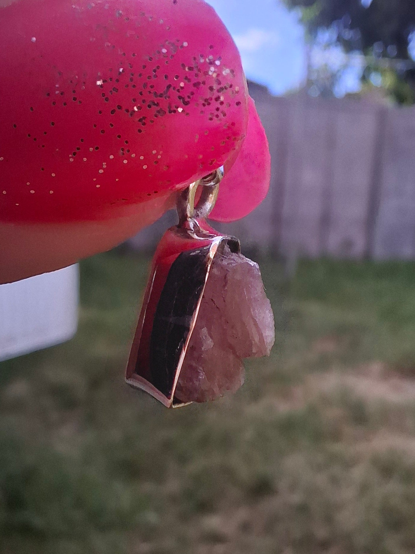 Pink Tourmaline Pendant, 925 Silver, Crystal (Ref: PT74)