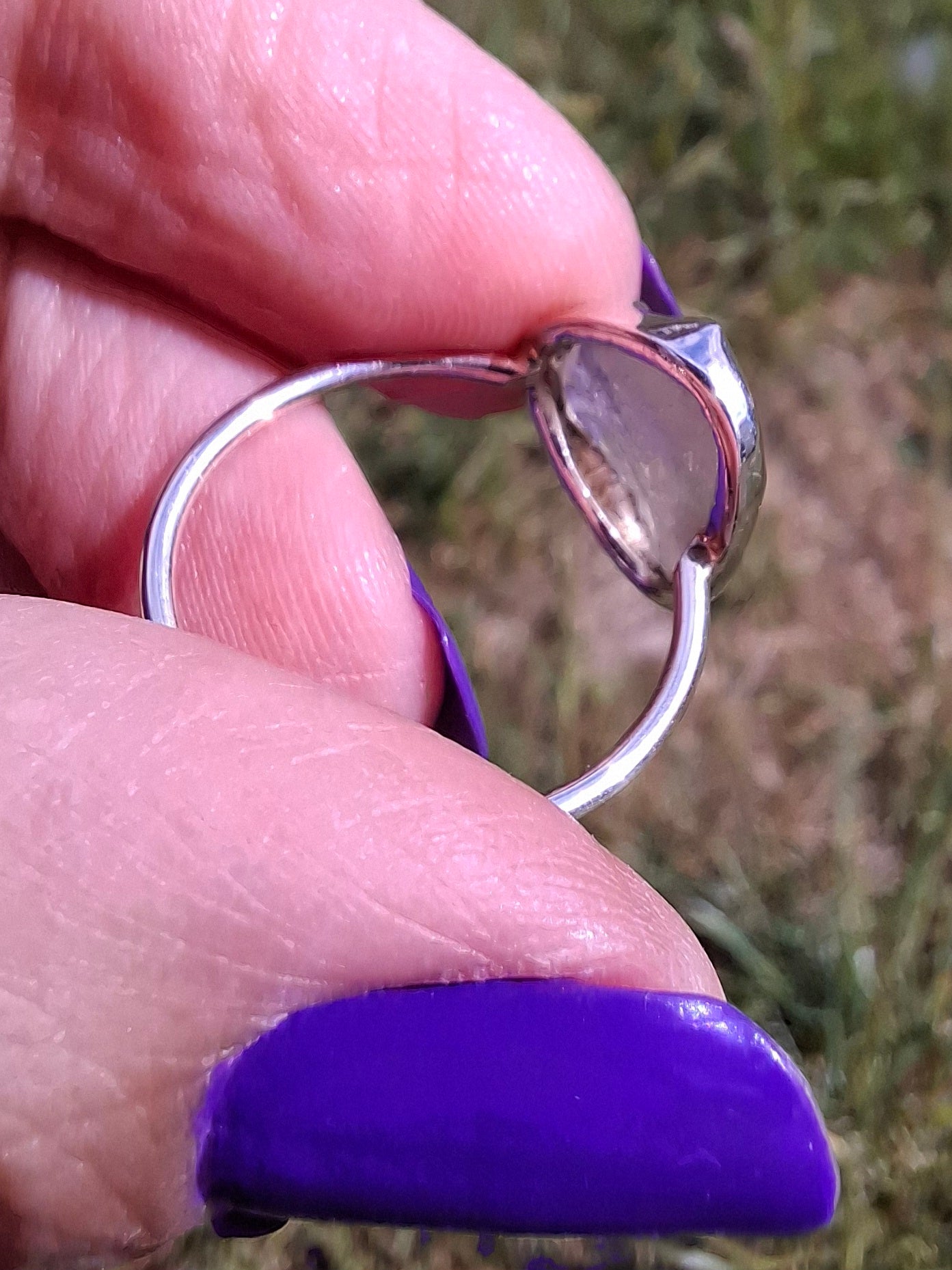 Libyan Desert Glass Ring, size large P, 925 Silver, Tektite (Ref: LR32)