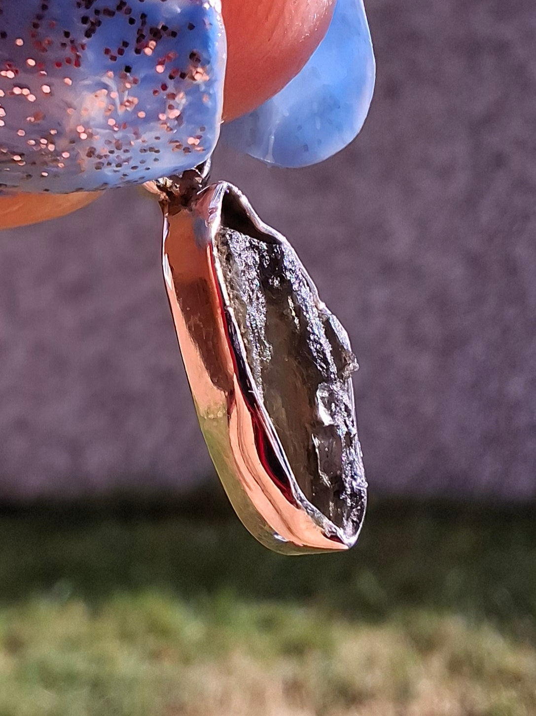 Moldavite Pendant, 925 Silver, Tektite (Ref: P43)