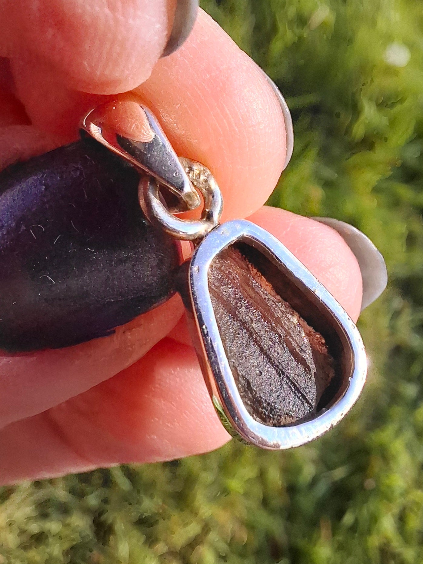 Moldavite Pendant, 925 Silver, Tektite (Ref: P6)