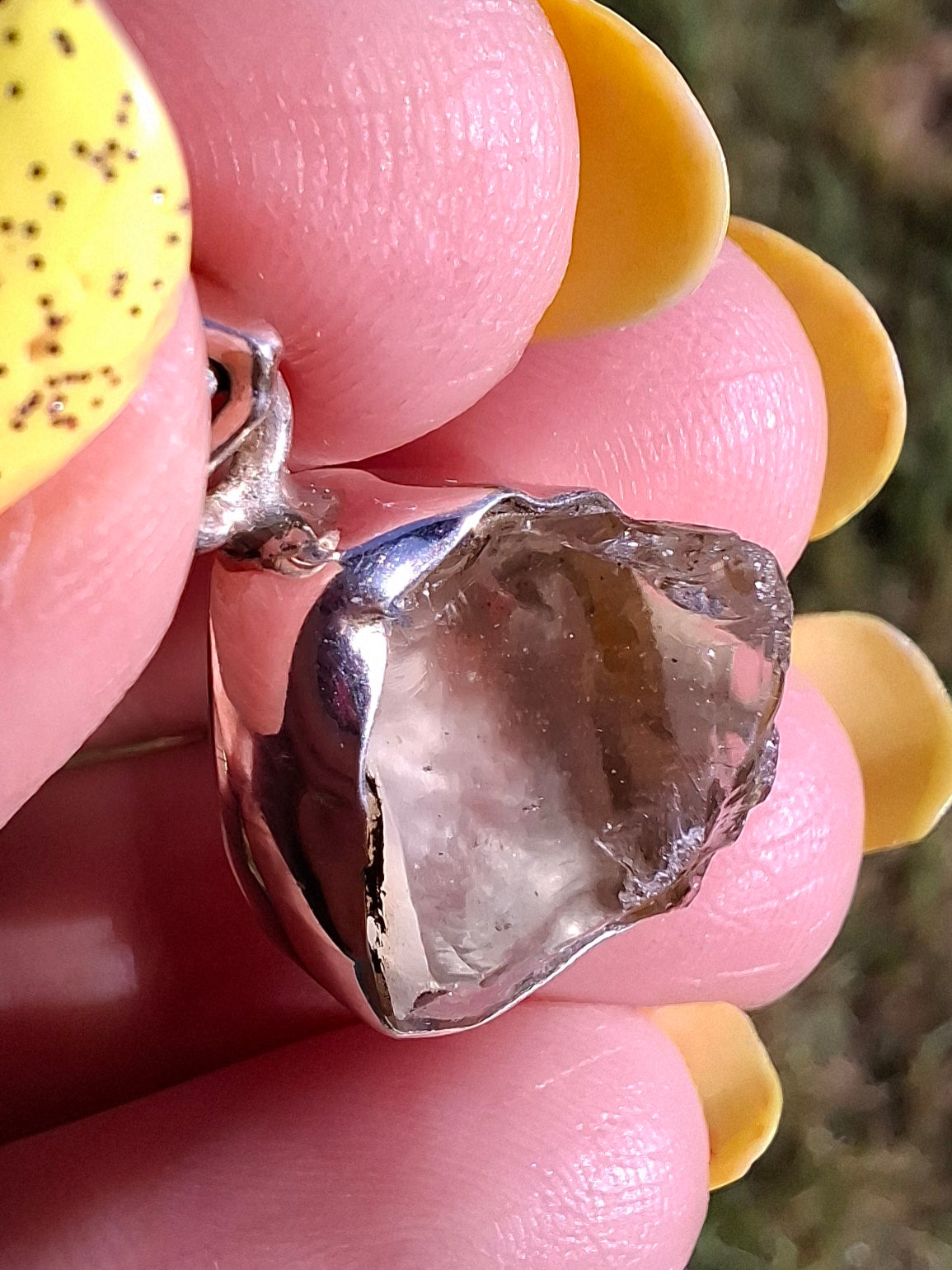 Libyan Desert Glass Pendant, 925 Silver, Tektite (Ref: LP113)
