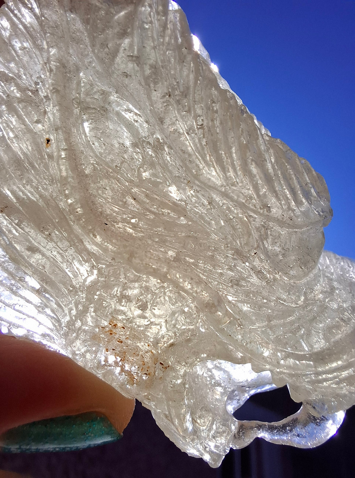 Libyan Desert Glass DRAGON HEAD Carving, 75.84g, Tektite (Ref: Dragon1)