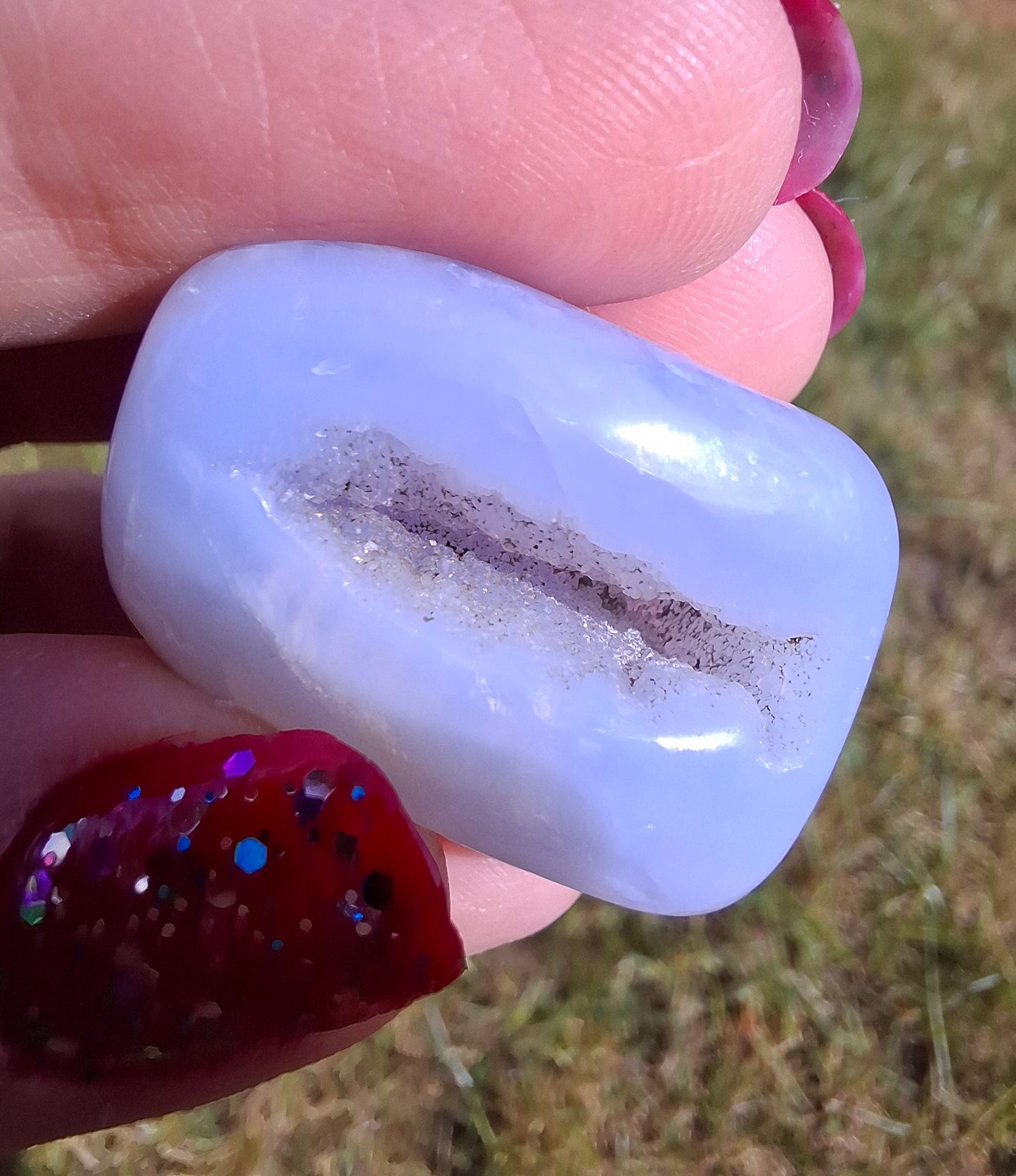 Blue Lace Agate, Tumble Stone, Crystal (Ref: T138)