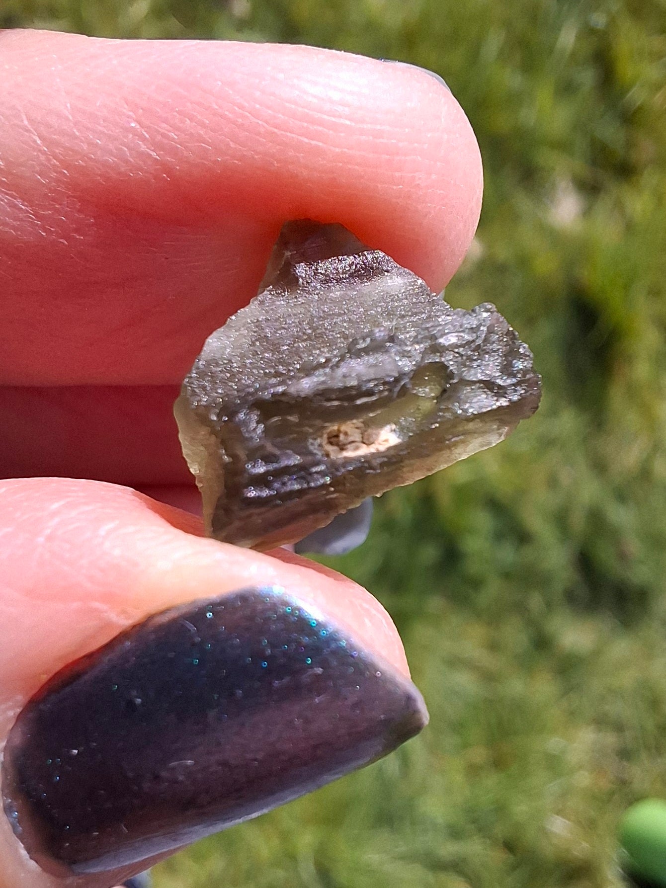 Moldavite Piece, 0.85g, Tektite (Ref: 1396)