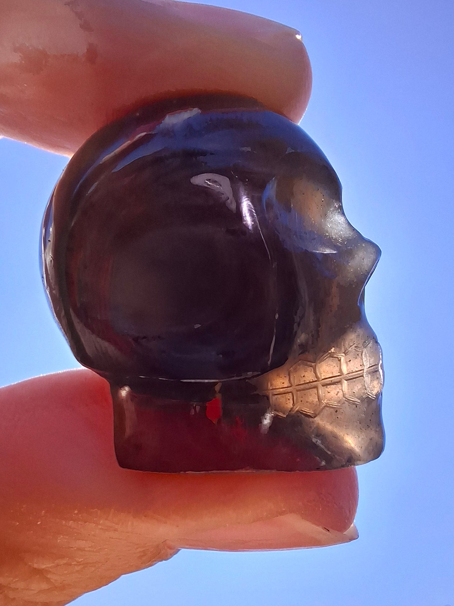 Agni Manitite SKULL Carving, 13.06g, Crystal (Ref: Ag S3)