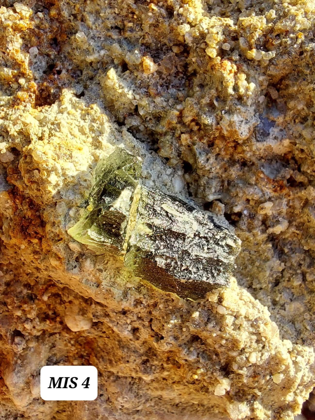 Moldavite In-Situ (in matrix), Besednice, Est- 2g, Tektite (Ref: MIS4)