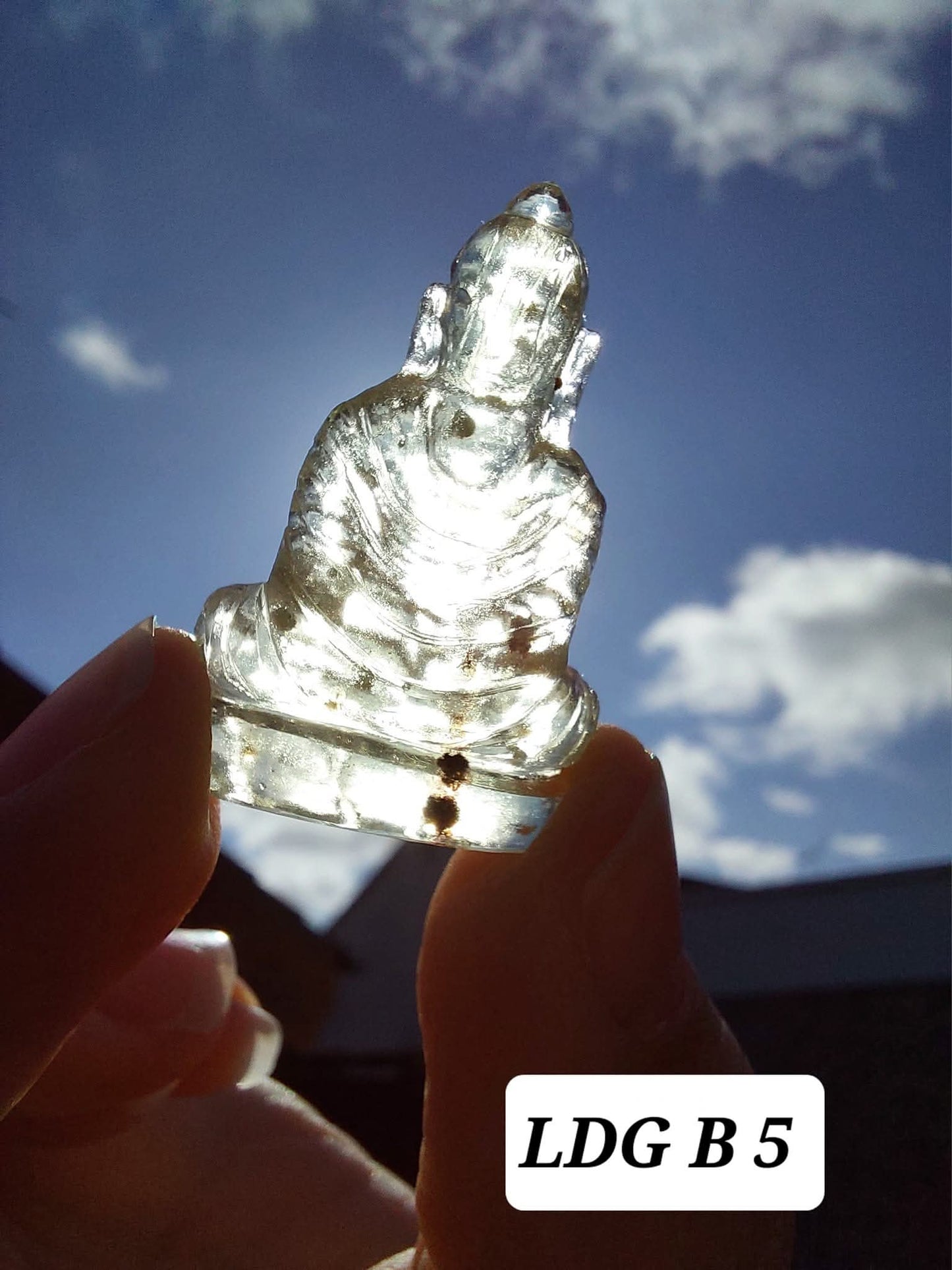 Libyan Desert Glass BUDDHA Carving, 4.61g, Tektite (Ref: LDG B5)
