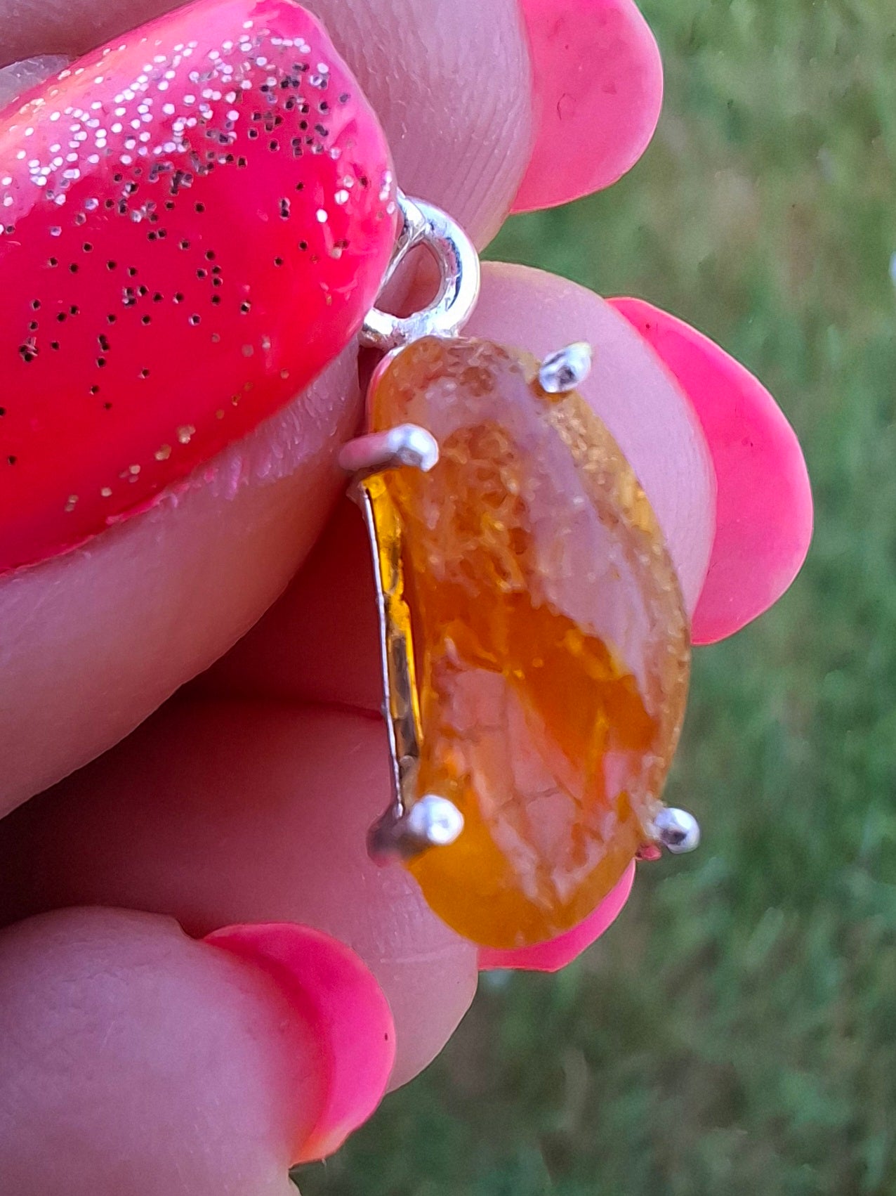 Baltic Amber Pendant, 925 Silver, Fossil (Ref: AP21)