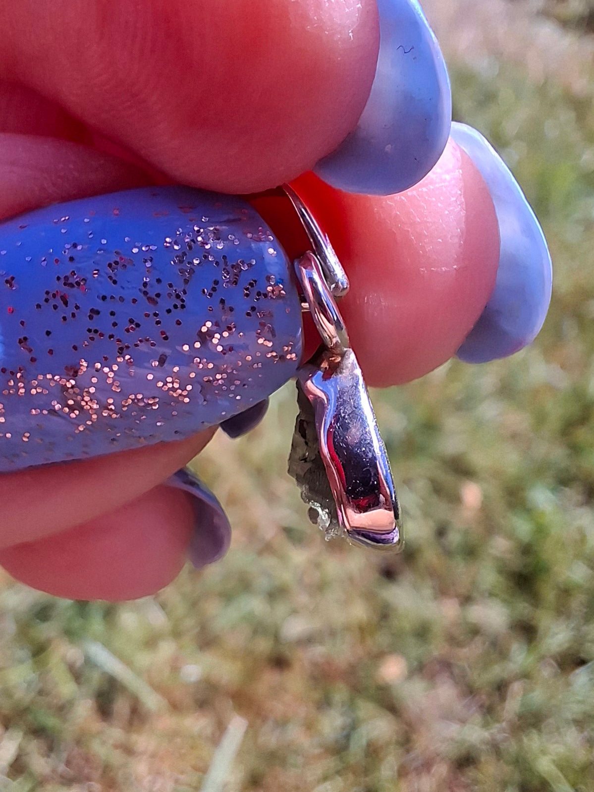 Moldavite Pendant, 925 Silver, Tektite (Ref: P81)