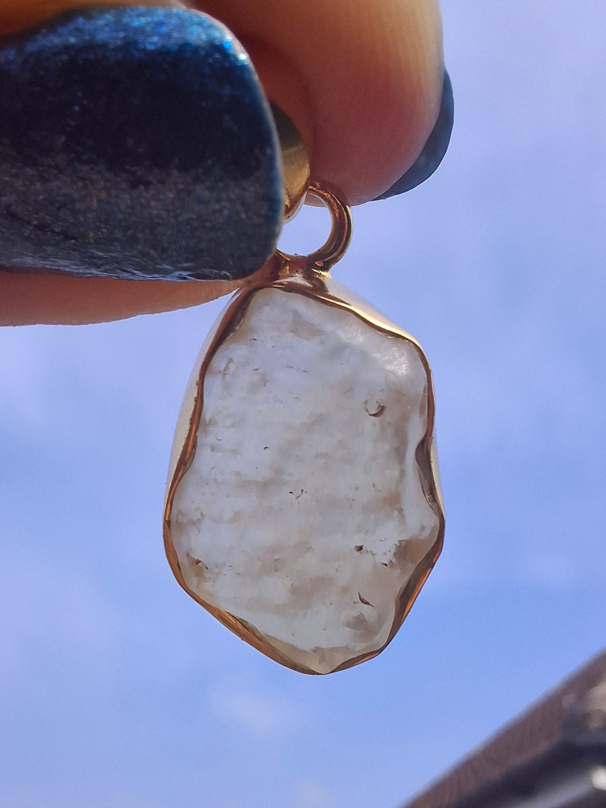 Libyan Desert Glass Pendant, 14K GOLD Plated, Tektite (Ref: LP124)