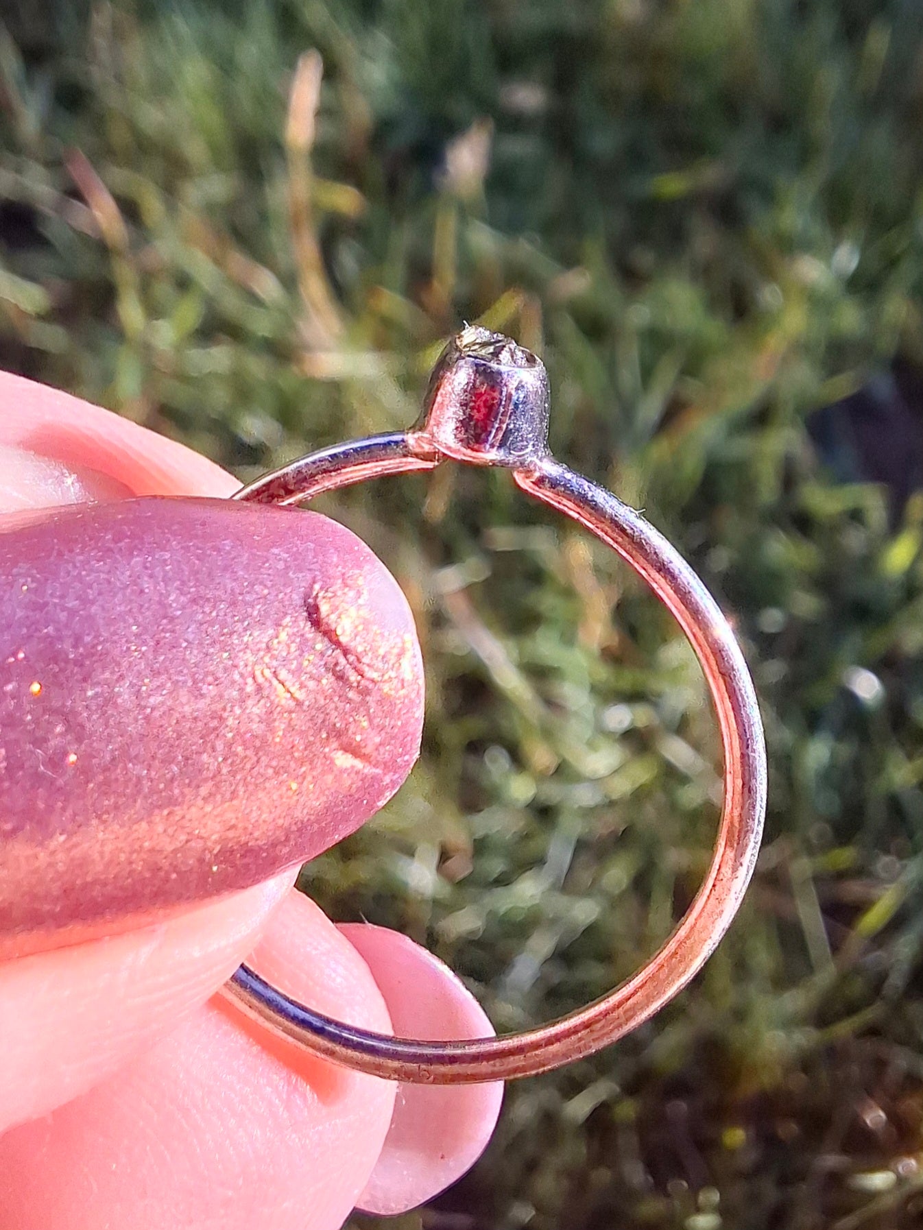 Moldavite Ring, size small P, 925 Silver, Tektite (Ref: R42)