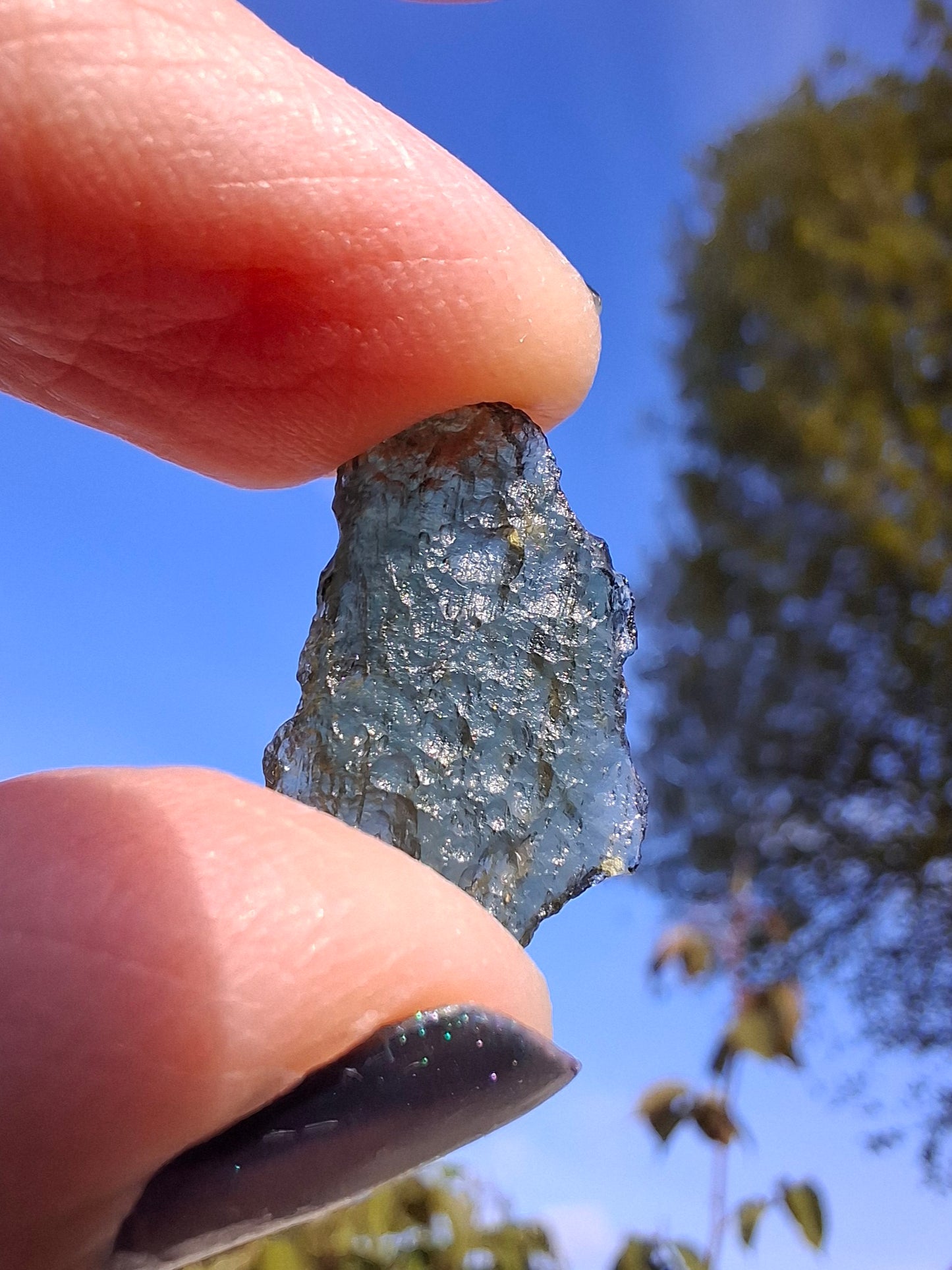 Moldavite Piece, 0.74g, Tektite (Ref: 1378)