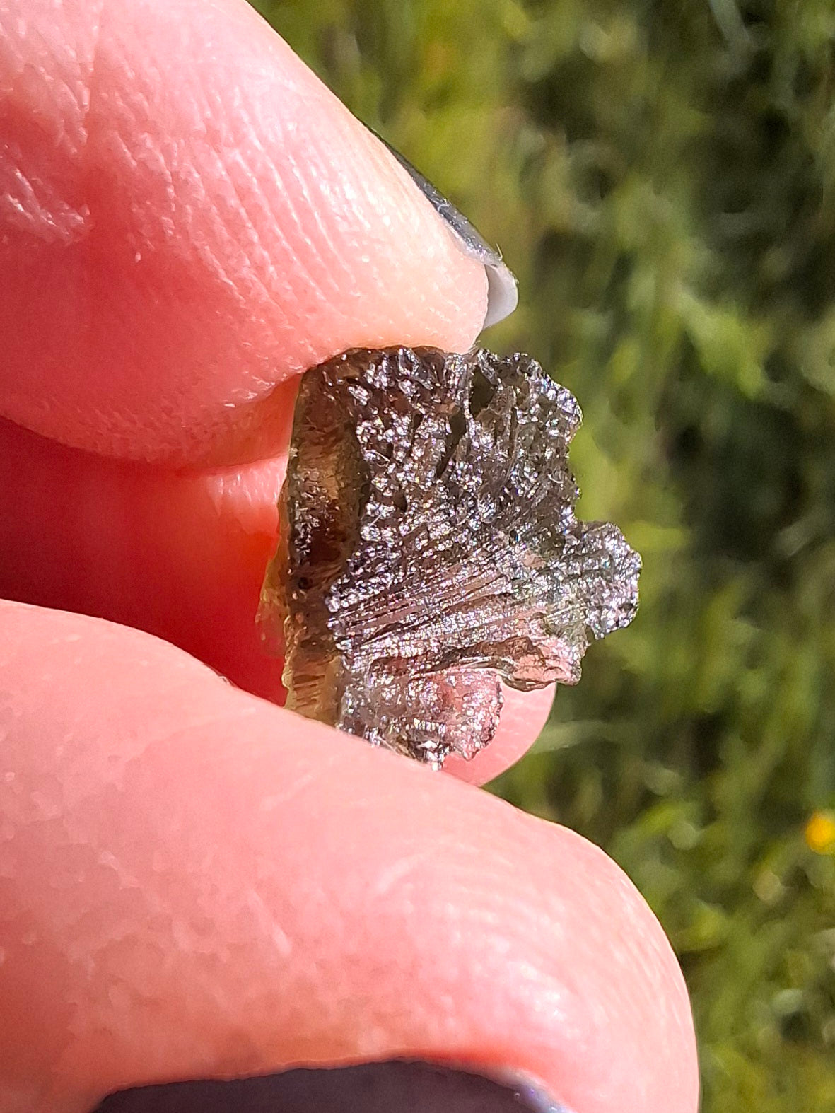 Moldavite Piece, 0.72g, Tektite (Ref: 1379)
