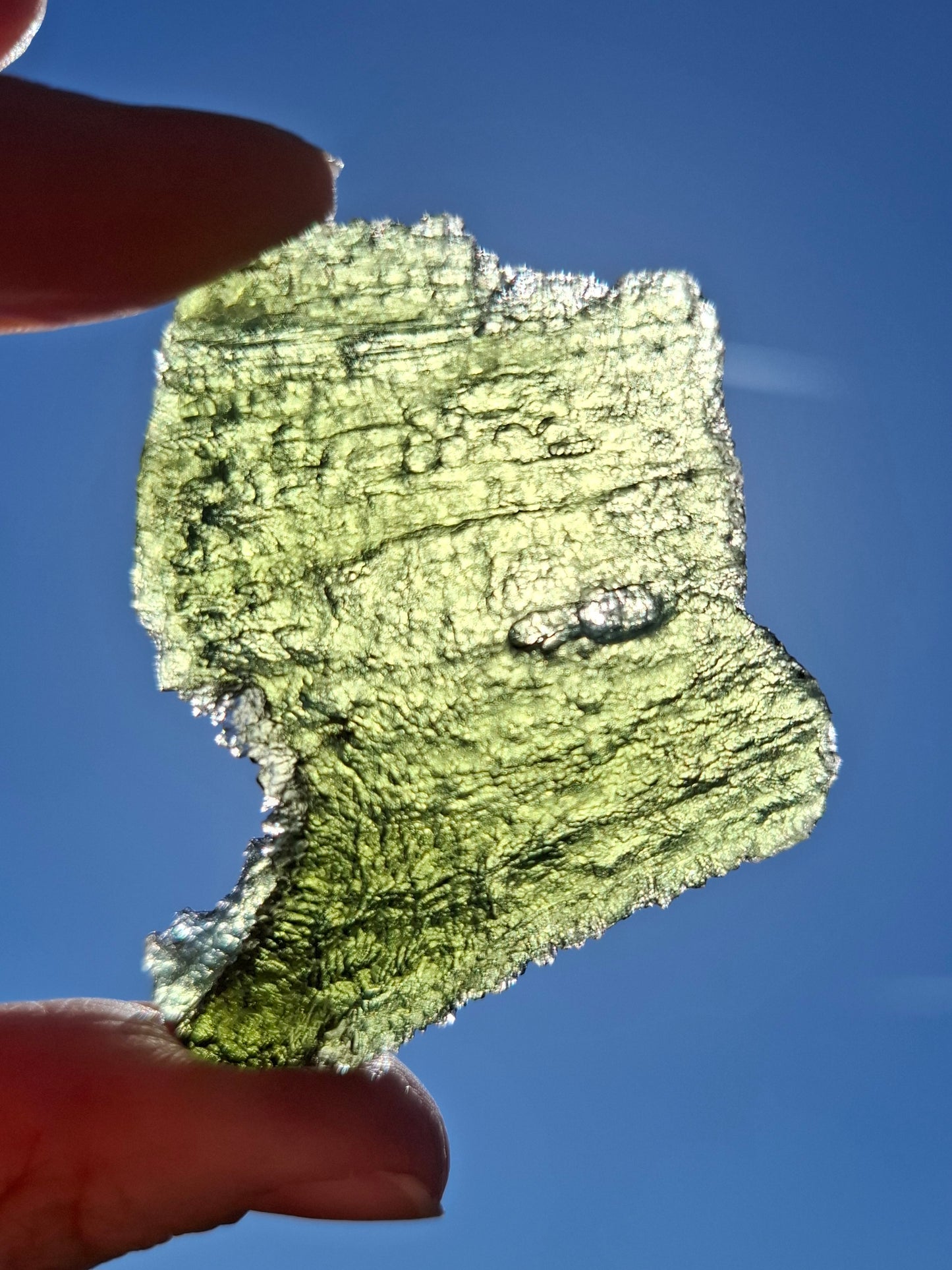 Moldavite Piece, ANGEL CHIME, CHLUM MAROUSKOVO POLE, 23.61g, Tektite (Ref: 1165)