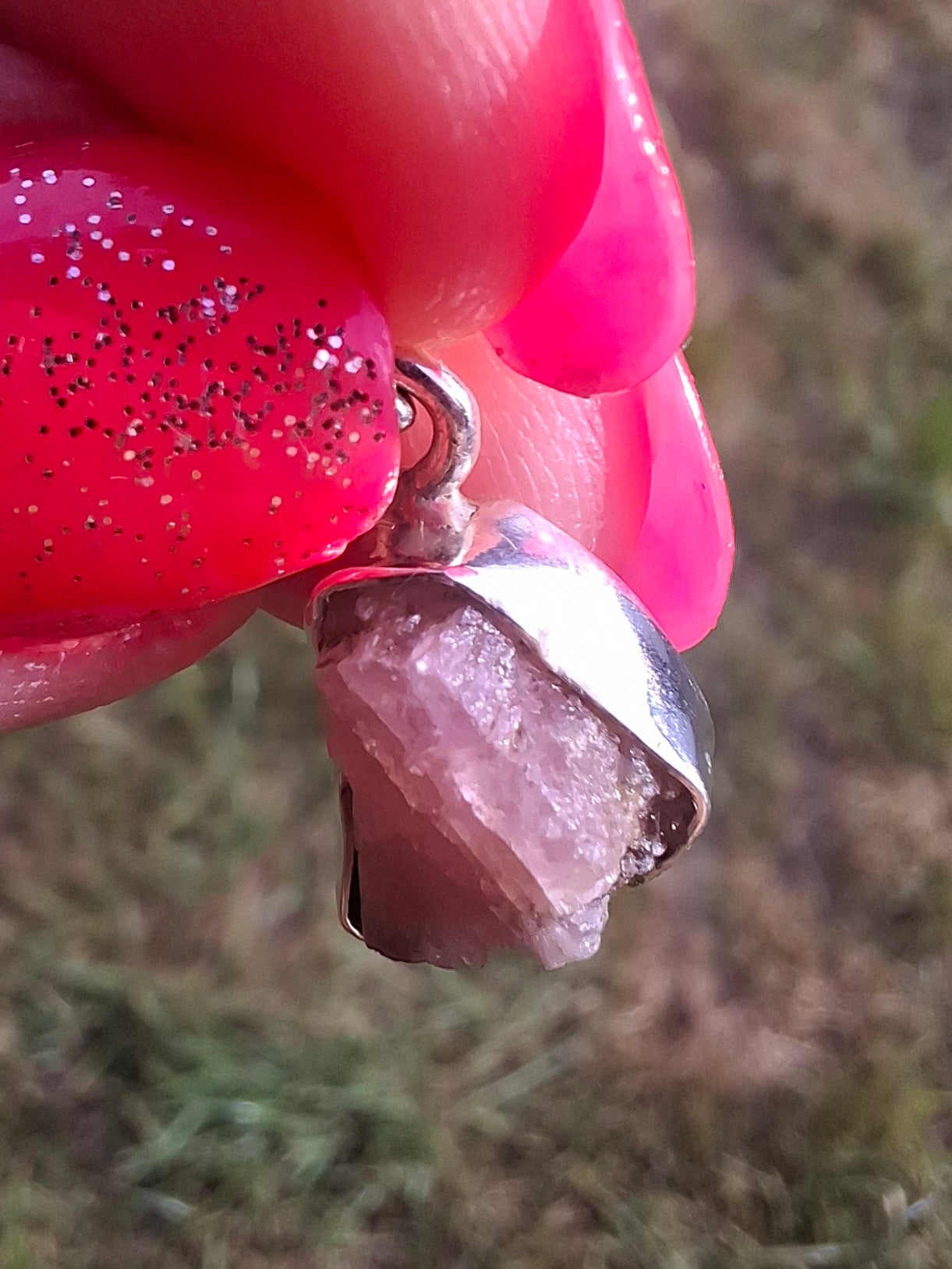 Pink Tourmaline Pendant, 925 Silver, Crystal (Ref: PT74)