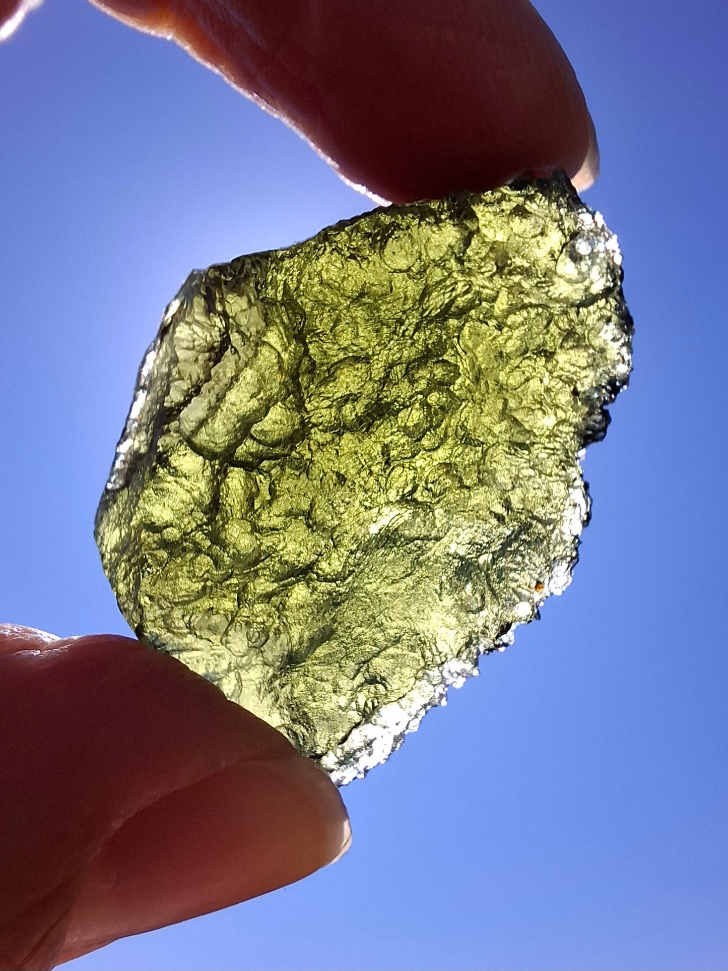Moldavite Piece, CHLUM MAROUSKOVO POLE, 15.55g, Tektite (Ref: 1180)