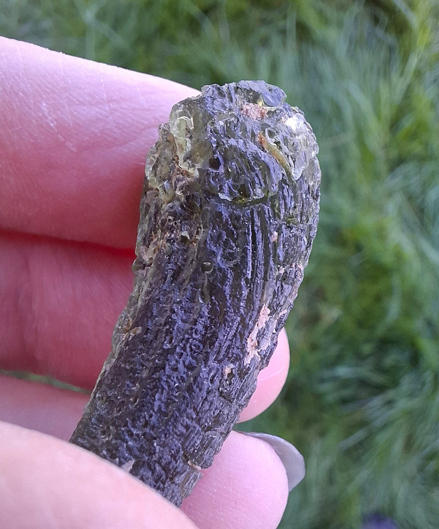Moldavite Piece, NESMEN, 8.04g, Tektite (Ref: 1377)
