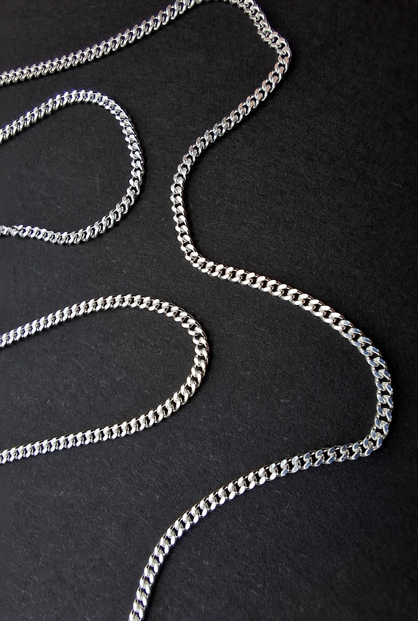 Curb Diamond cut, 1.2mm, 18 inch, 925 Silver CHAIN (Ref: chain-5)
