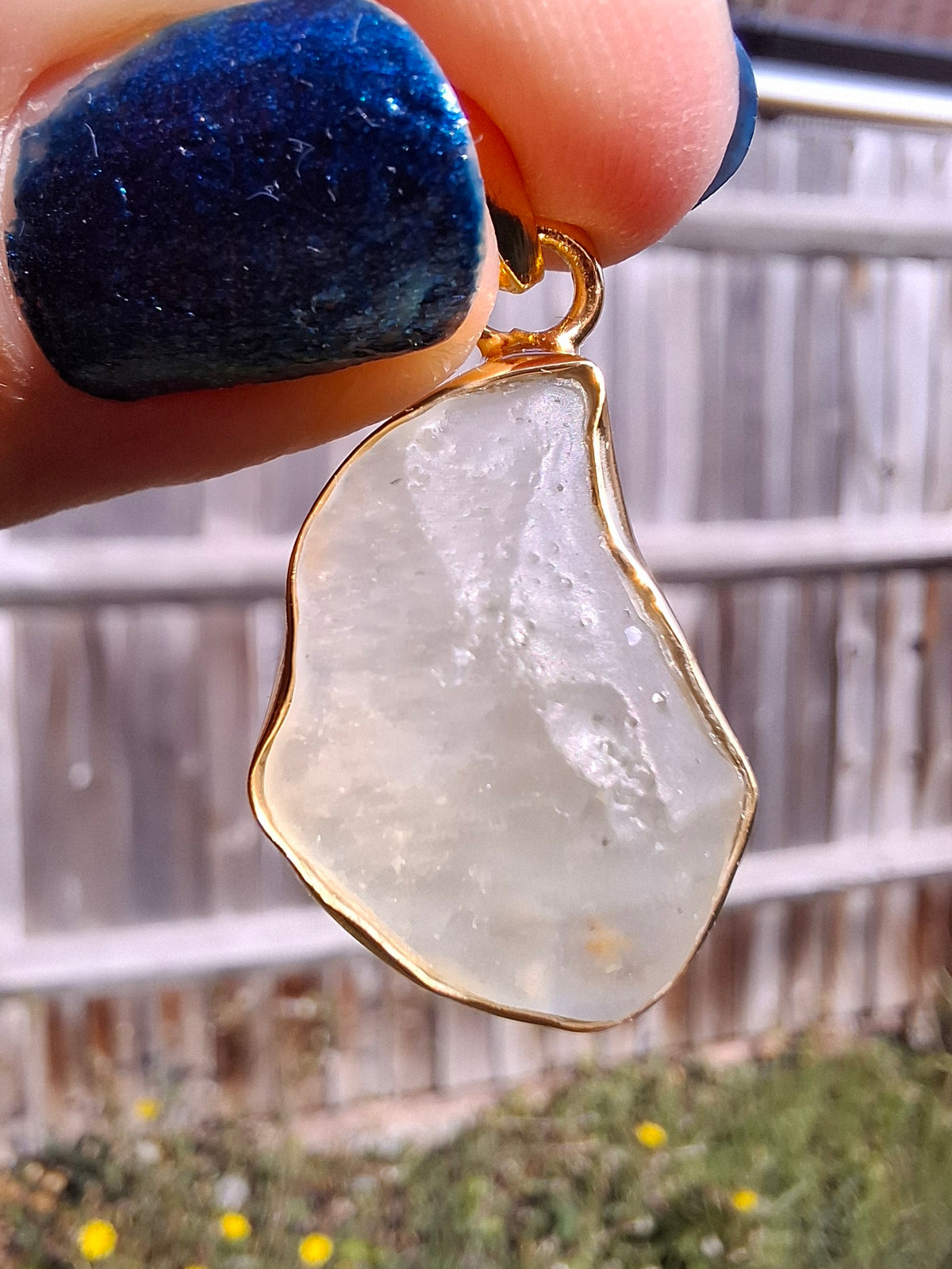 Libyan Desert Glass Pendant, 14K GOLD Plated, Tektite (Ref: LP115)