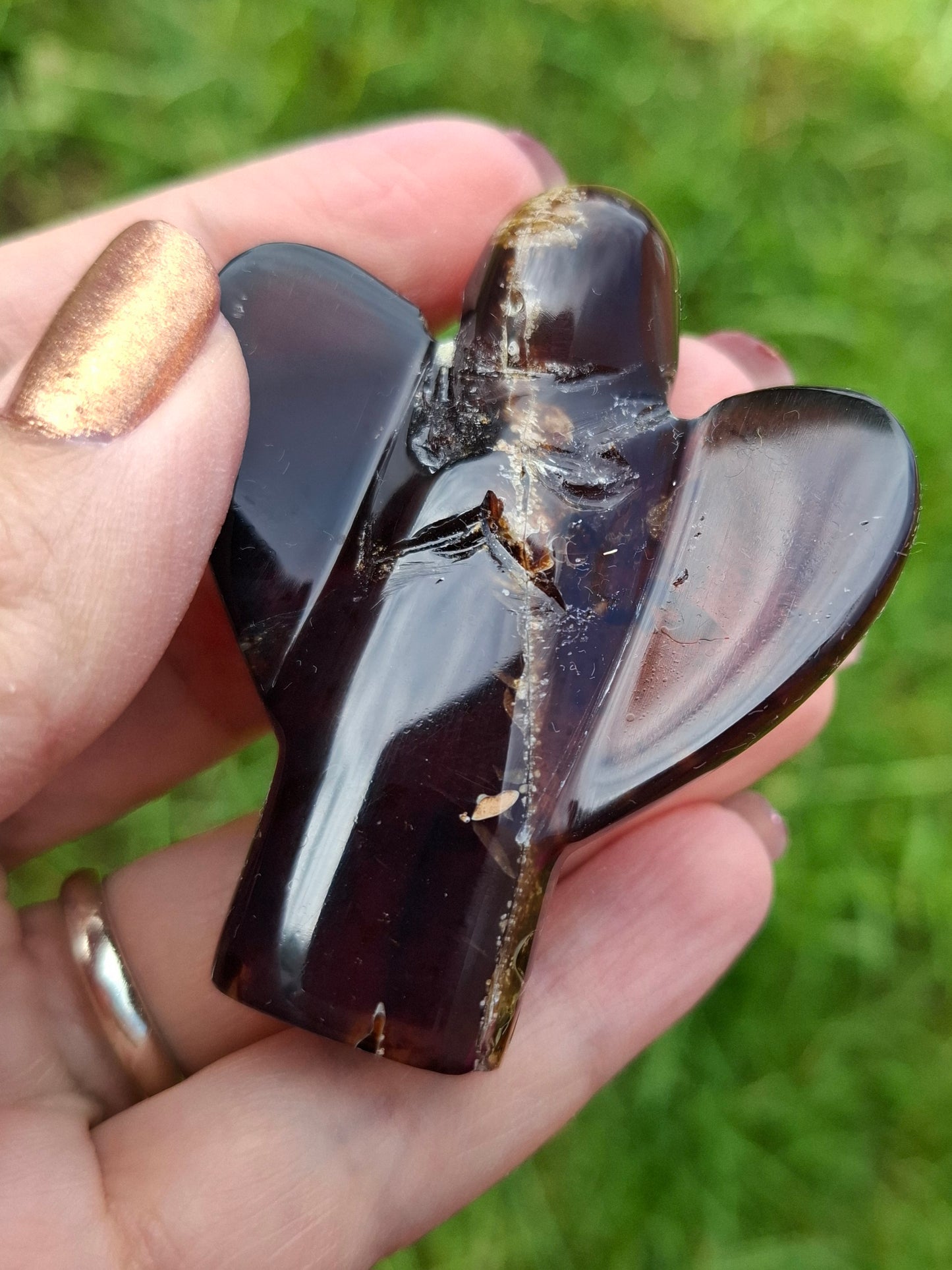 Red Amber Angel, 22.65, Carving, Fossil (Ref: AA3)