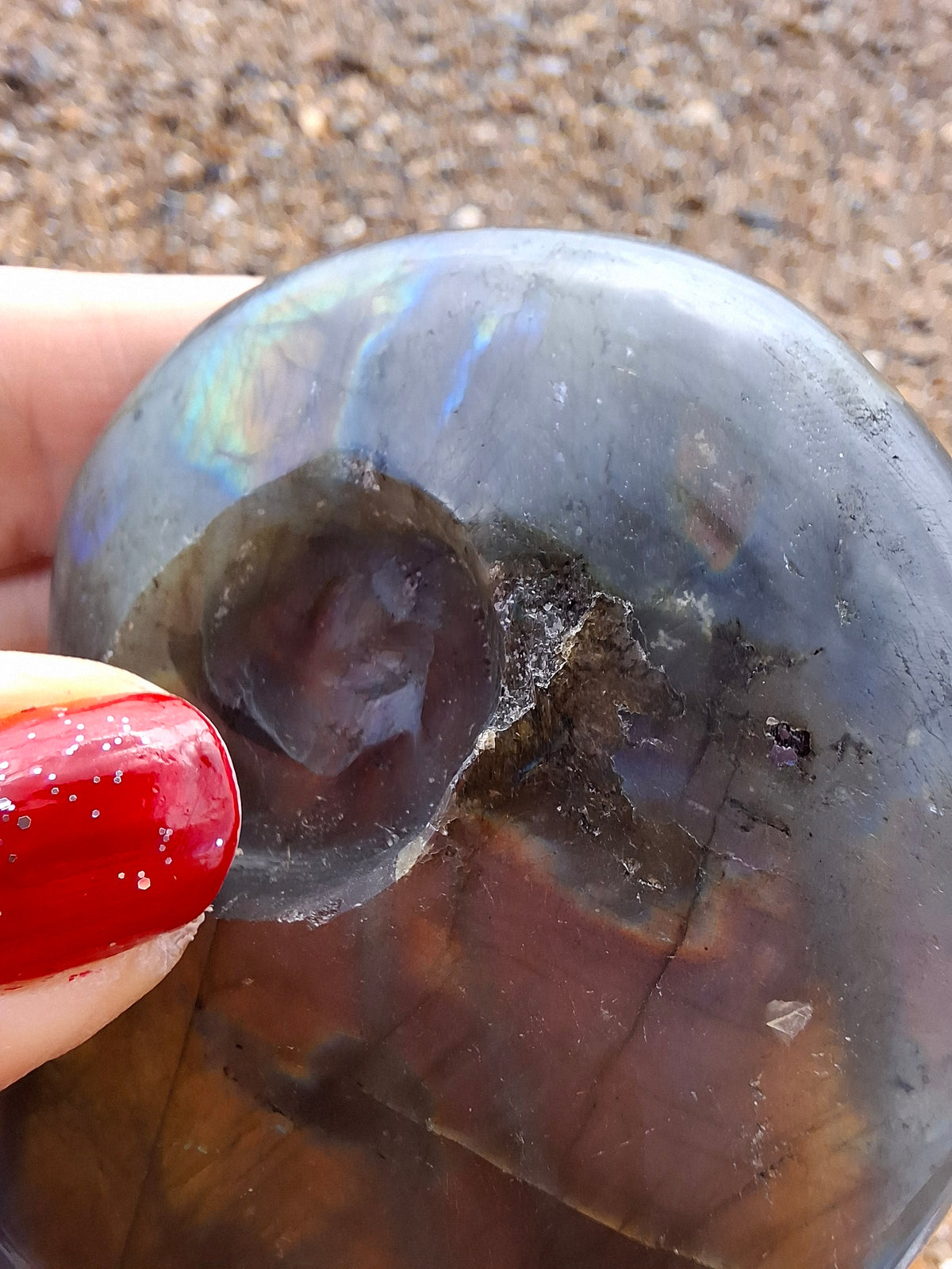 Labradorite Ammonite Carving, 146.90g, Crystal (Ref: laba5)