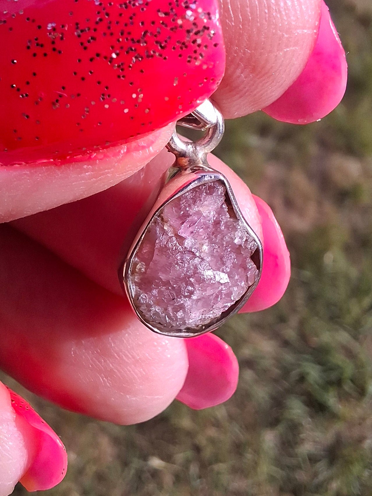 Pink Tourmaline Pendant, 925 Silver, Crystal (Ref: PT30)