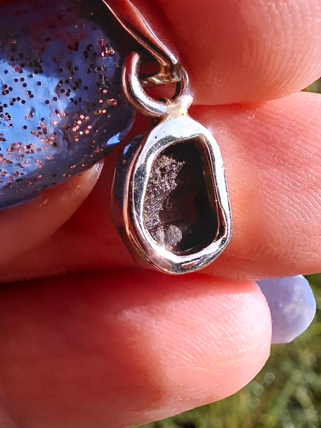 Moldavite Pendant, 925 Silver, Tektite (Ref: P44)