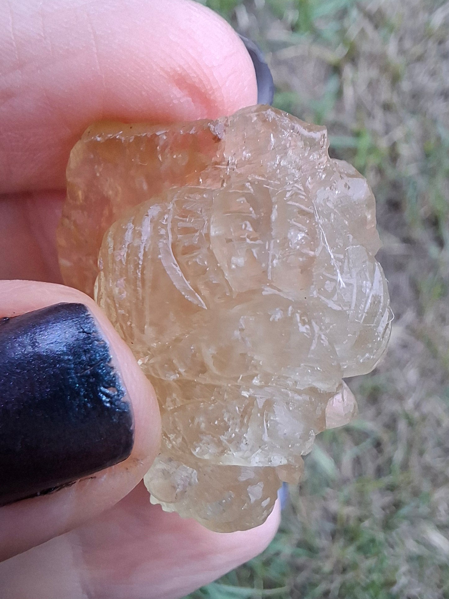 Libyan Desert Glass GANESHA carving, 18.39g, Tektite (Ref: Ganesha3)