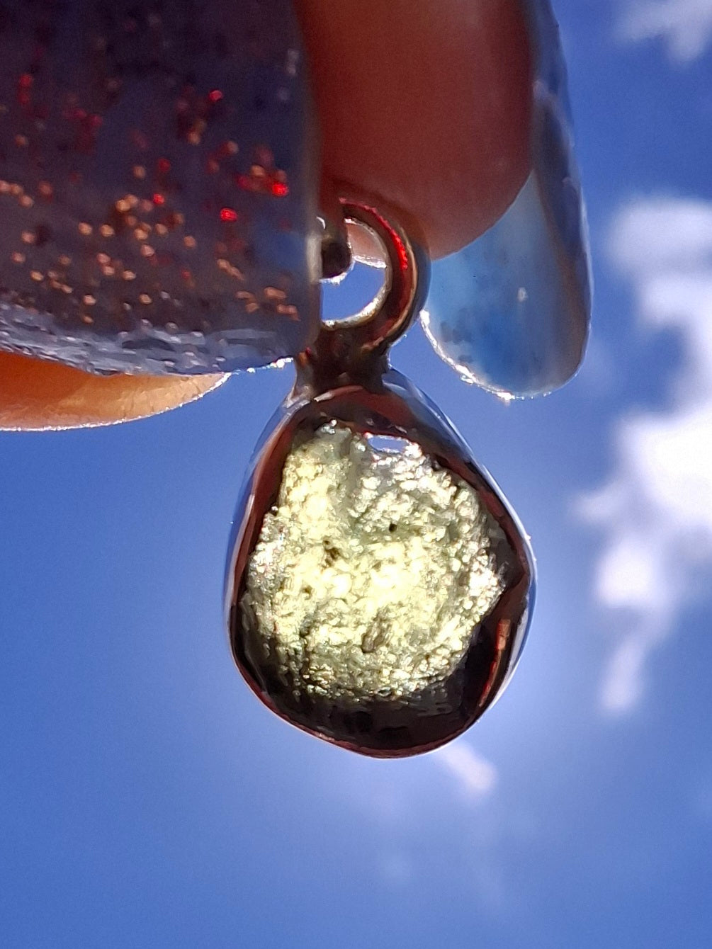 Moldavite Pendant, 925 Silver, Tektite (Ref: P78)